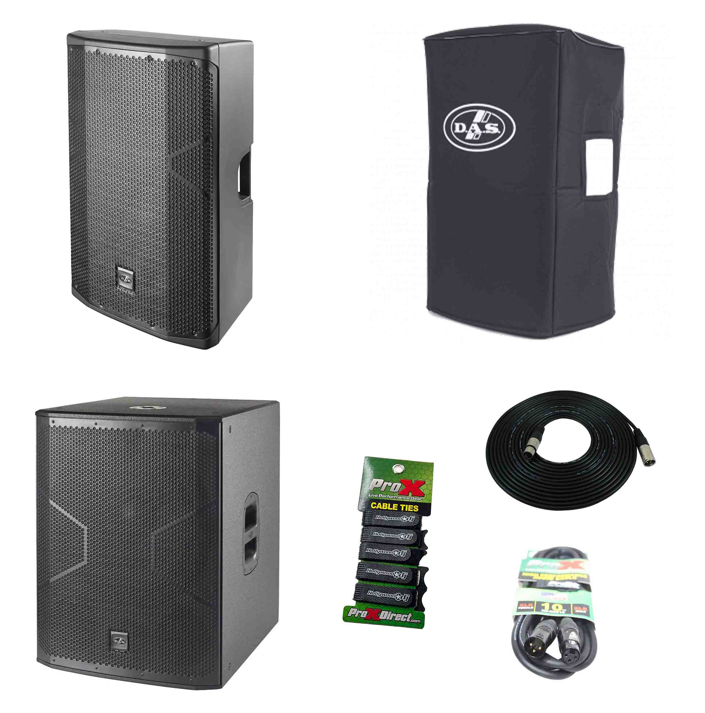 DAS Audio 715ACVRALTEA15718A, 15-Inch Powered Speaker DJ Package with Subwoofer by DAS Audio