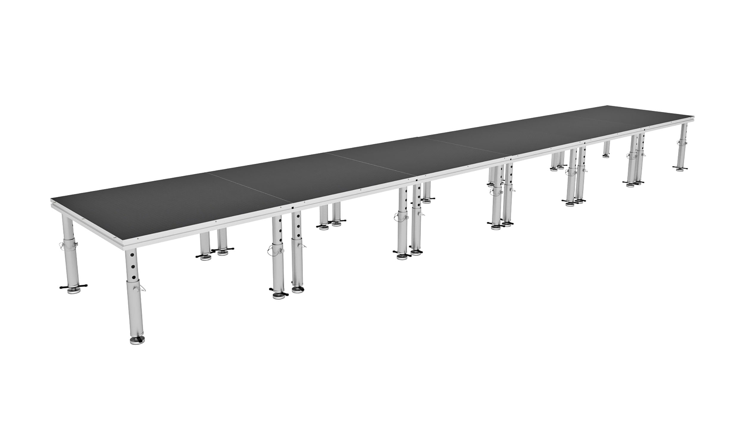 ProX XSU-24X4PKG, Stage One 24' x 4' Ft. Portable Stage Package - Includes 6x Decks with Telescoping 16-22" Adjustable legs by ProX Cases