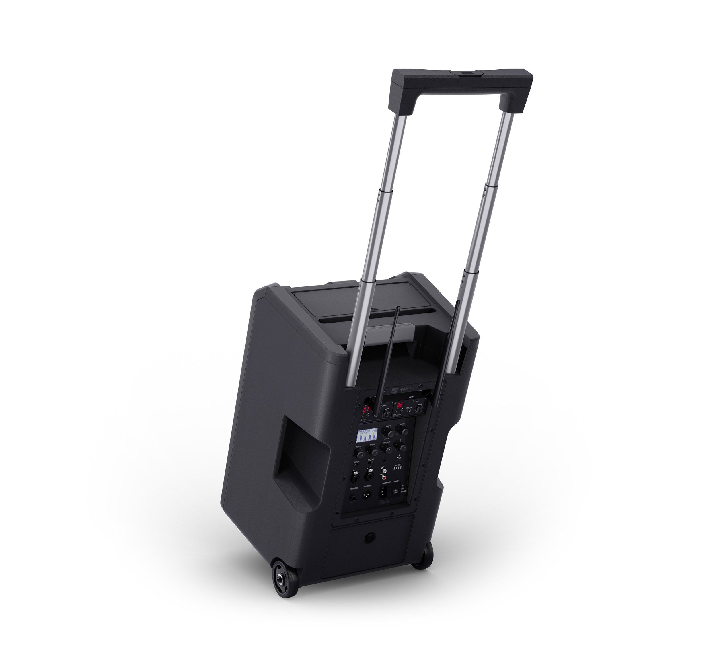 LD System ANNY 10 HHD 2 B4.7, 10" Portable Battery-Powered Bluetooth PA System with Mixer and 2x Wireless Handheld Microphones by LD Systems