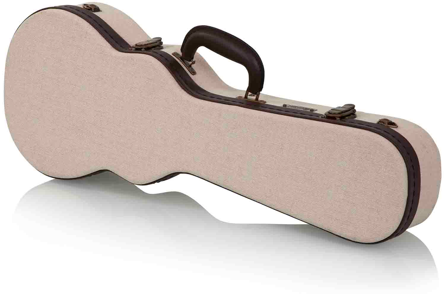 Gator Cases GW-JM UKE-CON Deluxe Wood Case for Concert Style Ukulele - Journeyman Burlap Exterior by Gator Cases