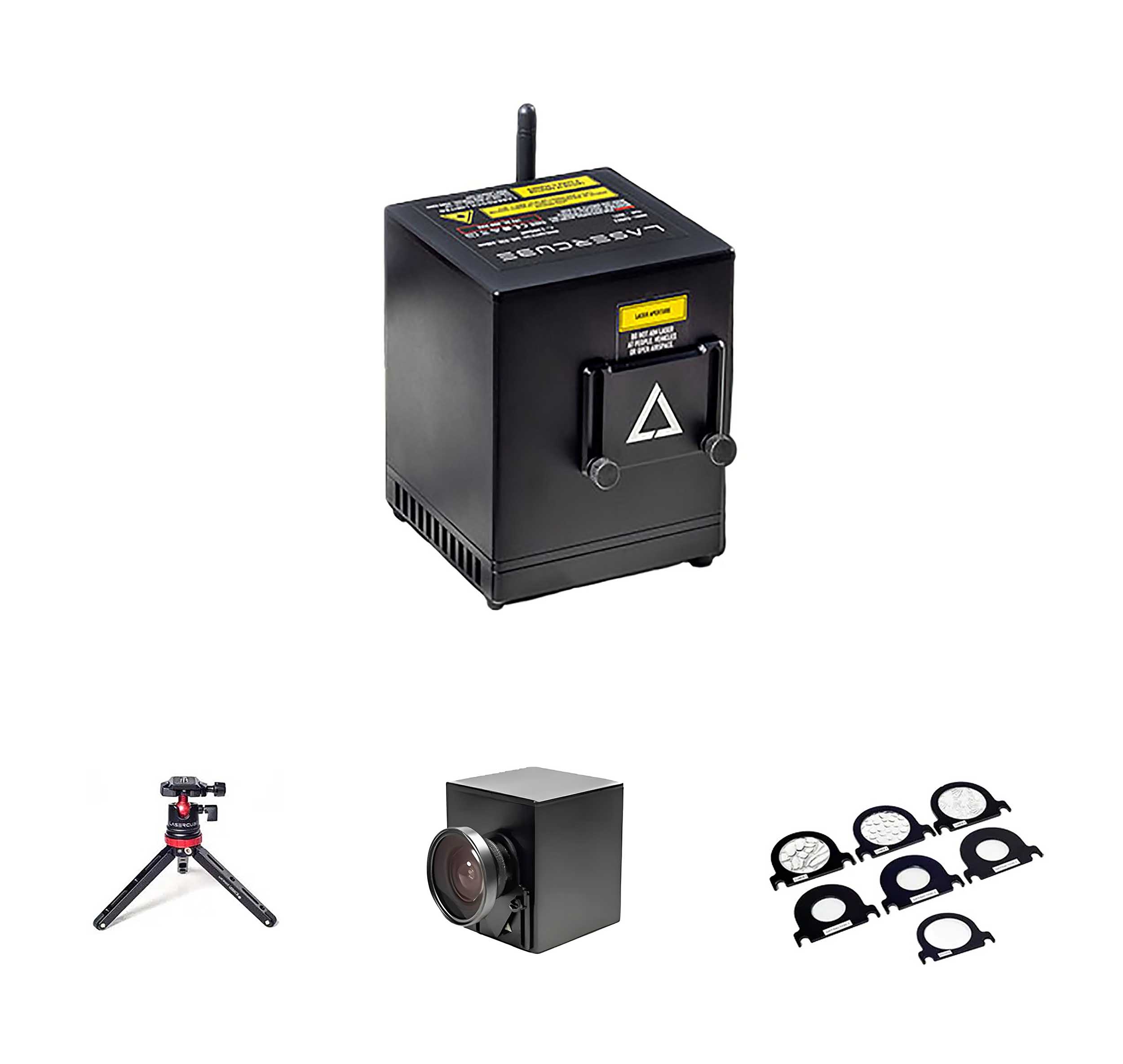 X-Laser LaserCube 1.2W WIFI DJX DJ Package by Wicked Lasers with Tripod, Expander Lens and Optics Kit by X-Laser