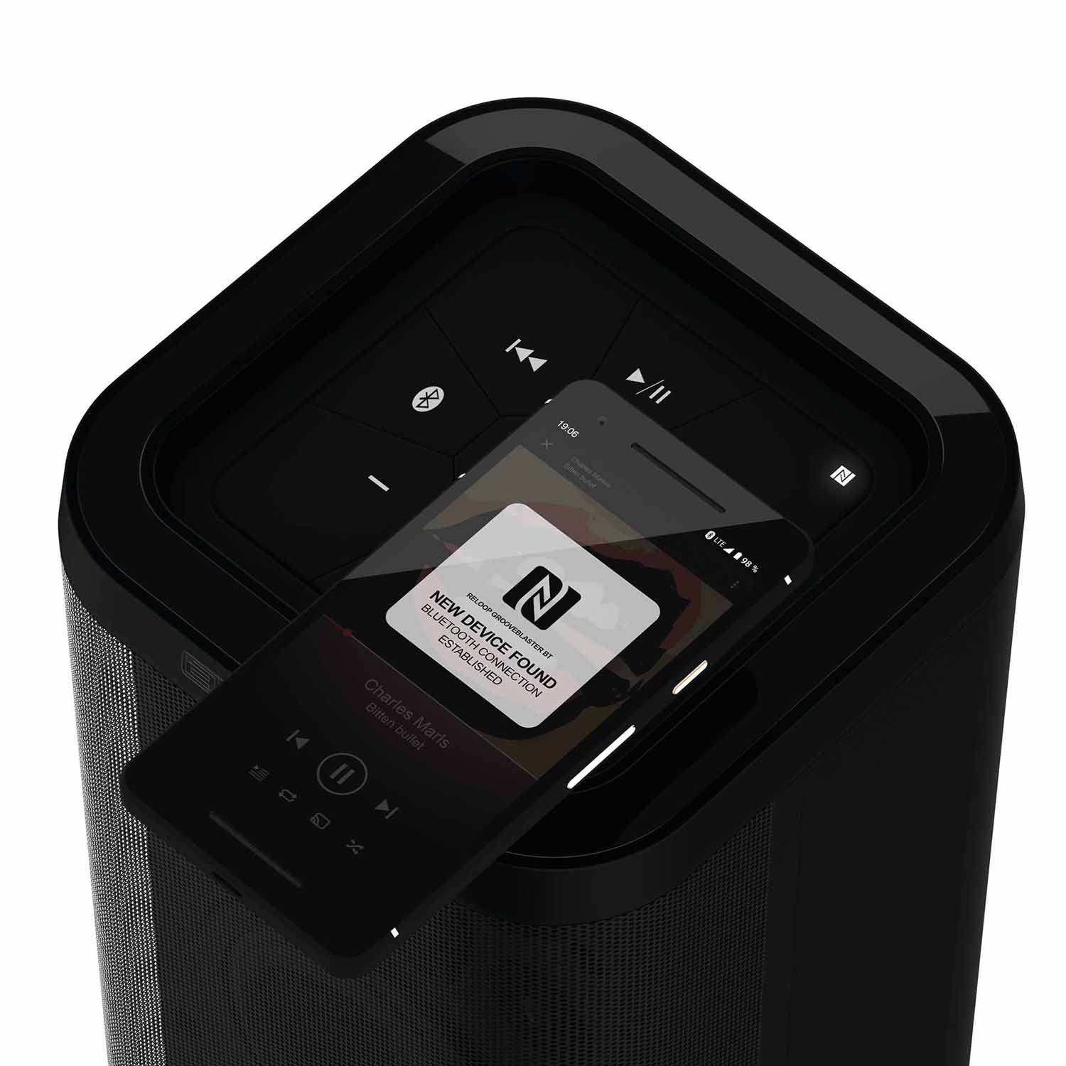 Reloop GROOVE-BLASTER-BT, 100W Portable Bluetooth Speaker With Smart Link by Reloop
