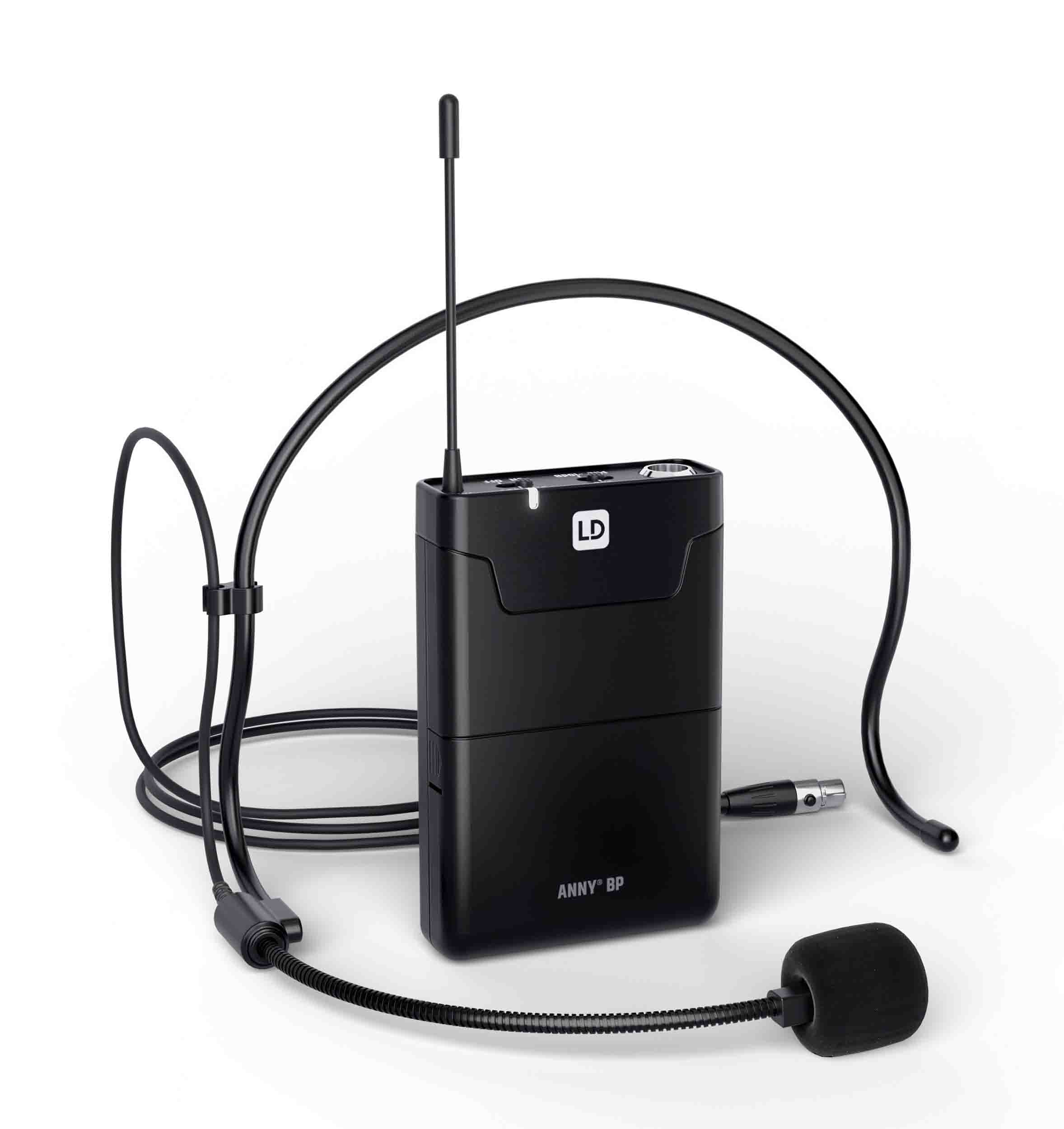 LD System ANNY 10 BPH B4.7, 10" Portable Battery-Powered Bluetooth PA System with Mixer And 1x Headset Microphone Including Bodypack by LD Systems