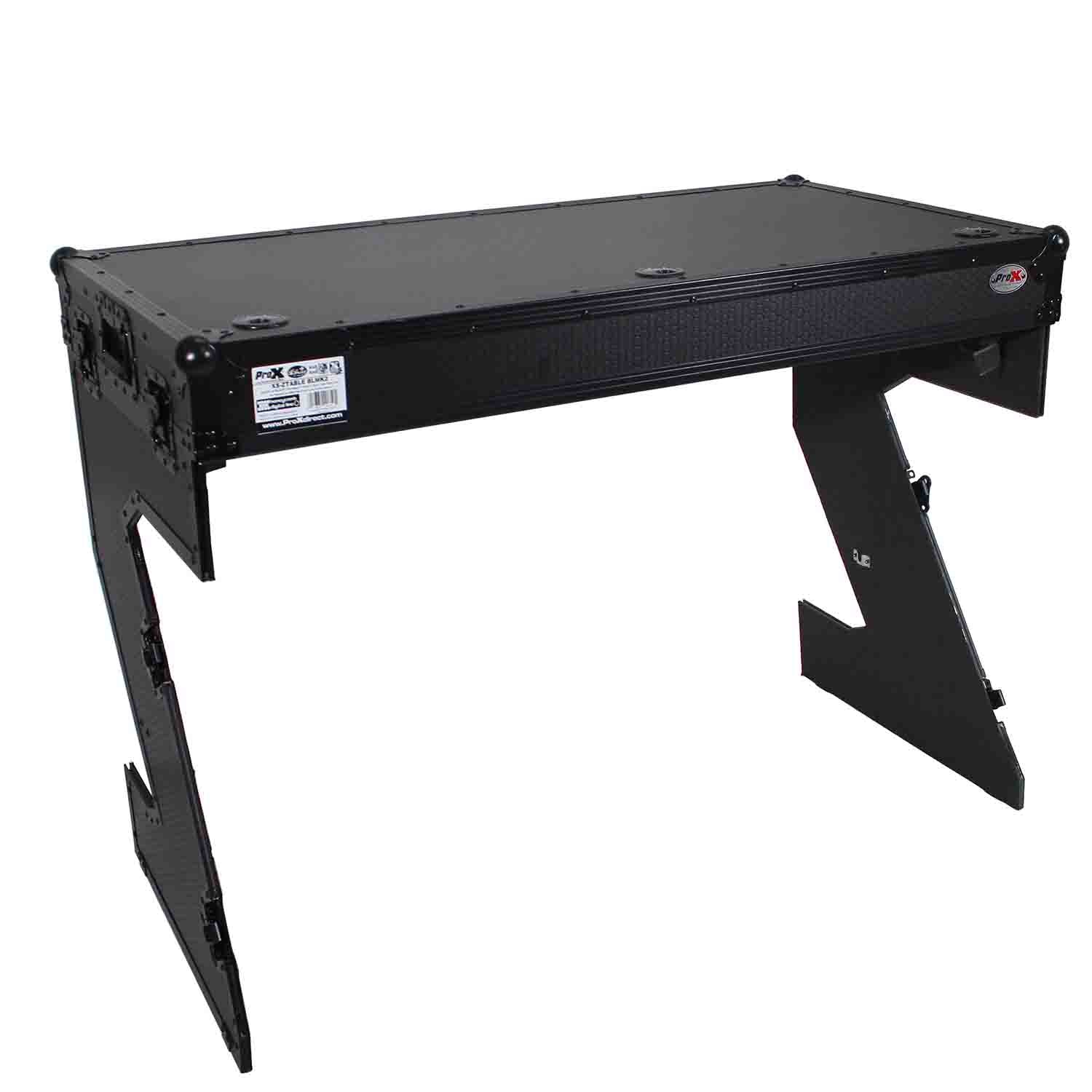 ProX XS-ZTABLEBLMK2, Z-Style Flight Case DJ Table Workstation with Handles and Wheels - Black Finish by ProX Cases