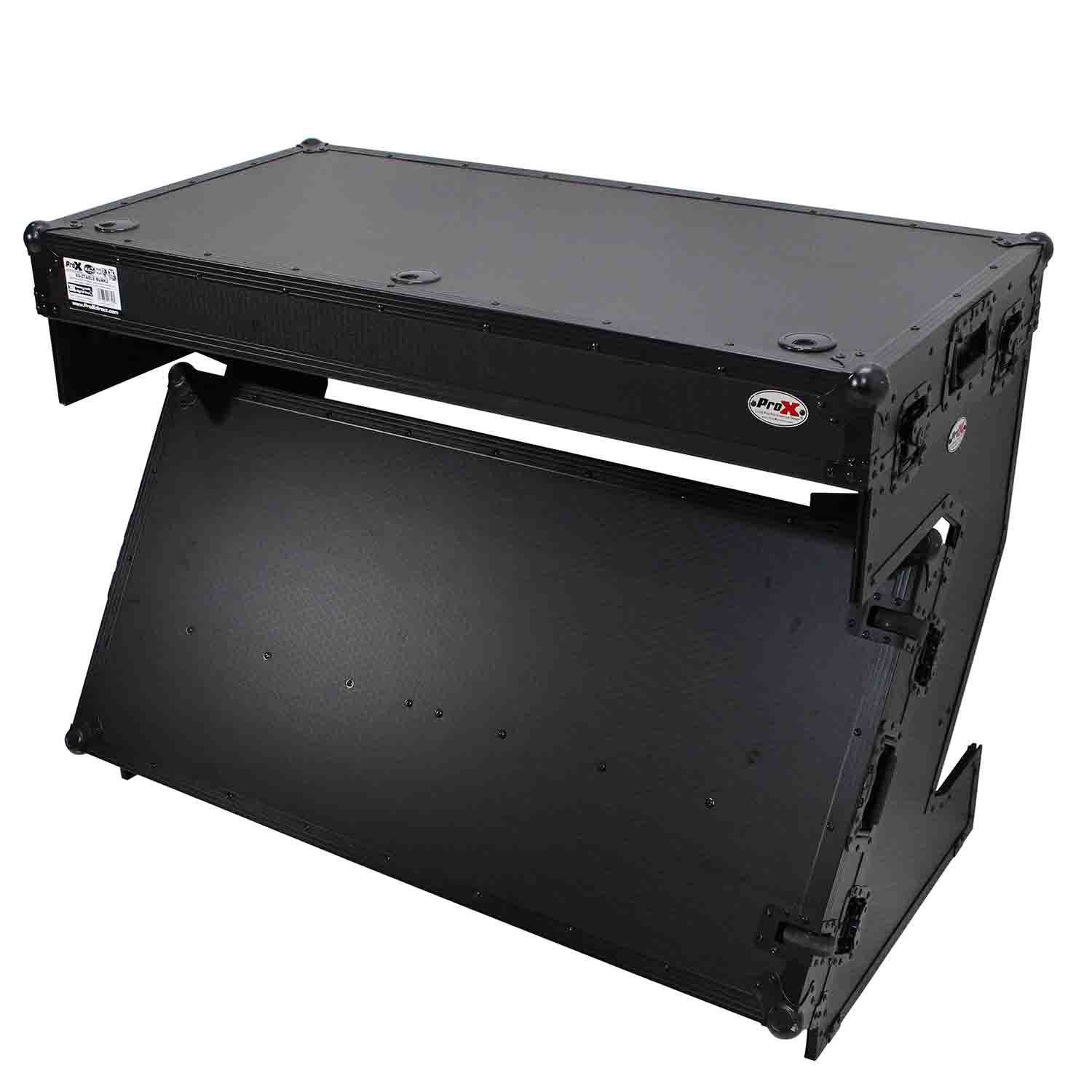 ProX XS-ZTABLEBLMK2, Z-Style Flight Case DJ Table Workstation with Handles and Wheels - Black Finish by ProX Cases