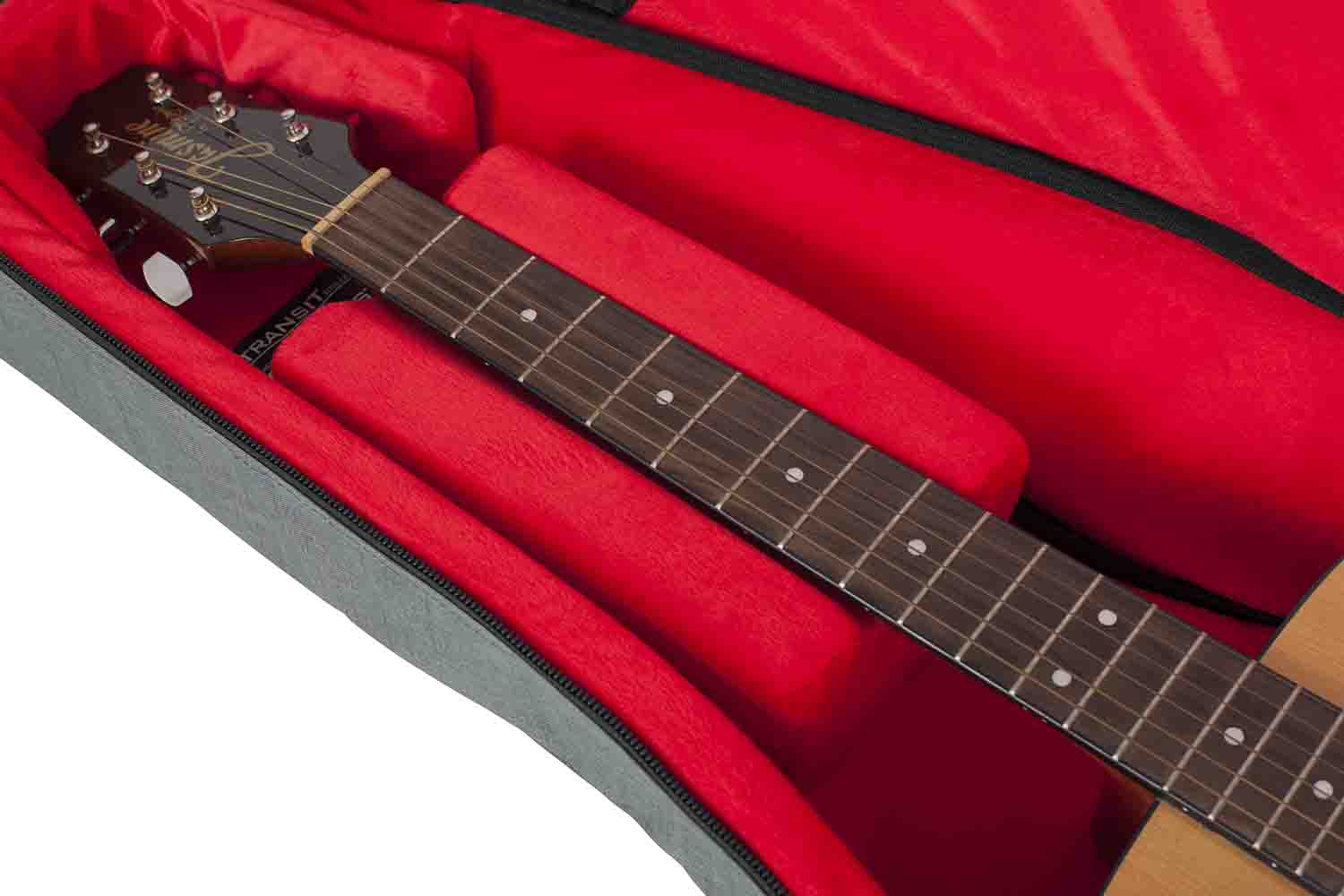 Gator Cases GT-ACOUSTIC-GRY Transit Series Acoustic Guitar Gig Bag with Light Grey Exterior by Gator Cases