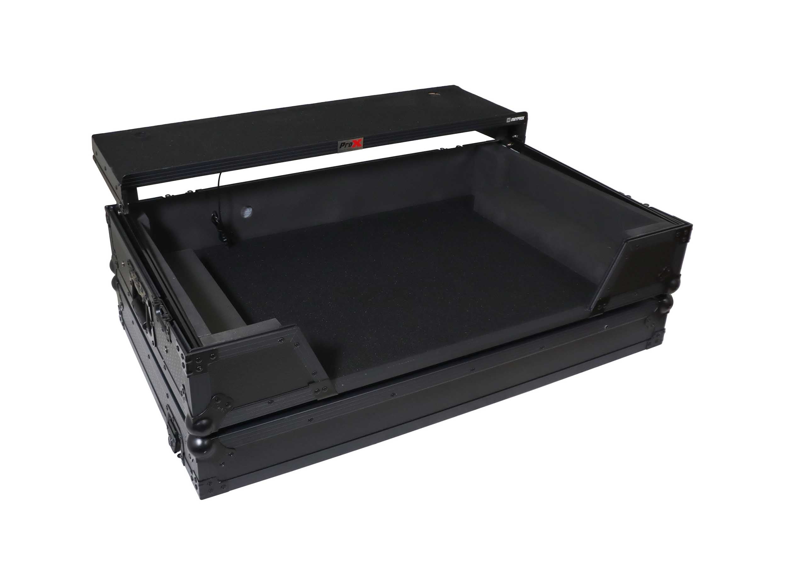 ProX XS-XDJAZWLTBLLED ATA Flight Case for Pioneer XDJ-AZ DJ Controller with Laptop Shelf 1U Rack Space, Wheels, and LED - Black by ProX Cases