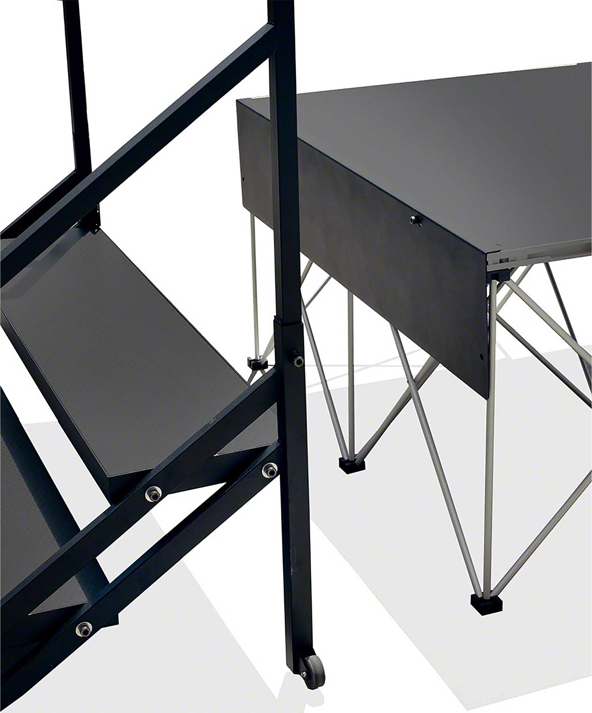 IntelliStage ISSTAIR2, 2-Step Fixed Stairs with Handrails for 24" High Stage by IntelliStage