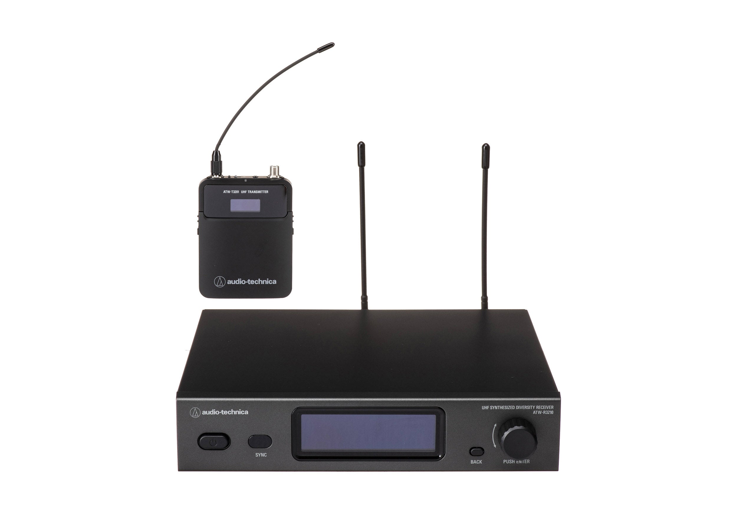 Audio-Technica ATW-3211DE2, 3000 Series Bodypack Wireless Microphone System with No Mic DE2 - 470 to 530 MHz by Audio-Technica
