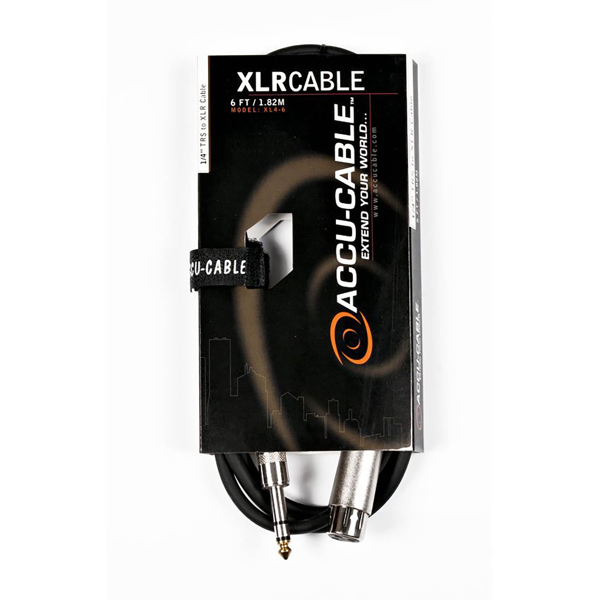 Accu-Cable XL4-6, 1/4-Inch TRS to XLR Speaker Cable - 6 Ft by Accu Cable