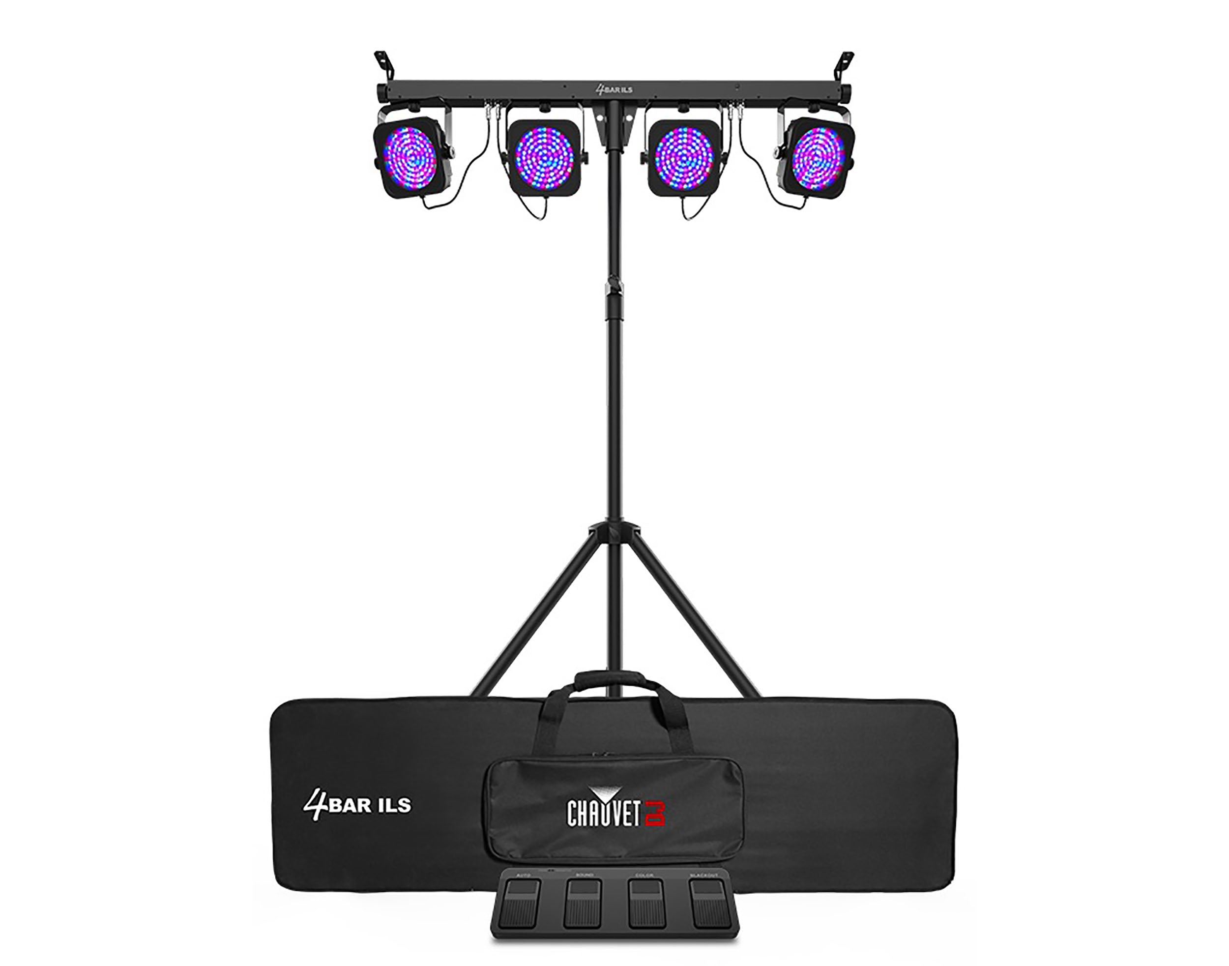 Chauvet DJ RGBW LED Derby Effect Lights DJ Package with 4-Par Wash Light System, USB Transceivers and Wireless Lighting Controller by Chauvet DJ