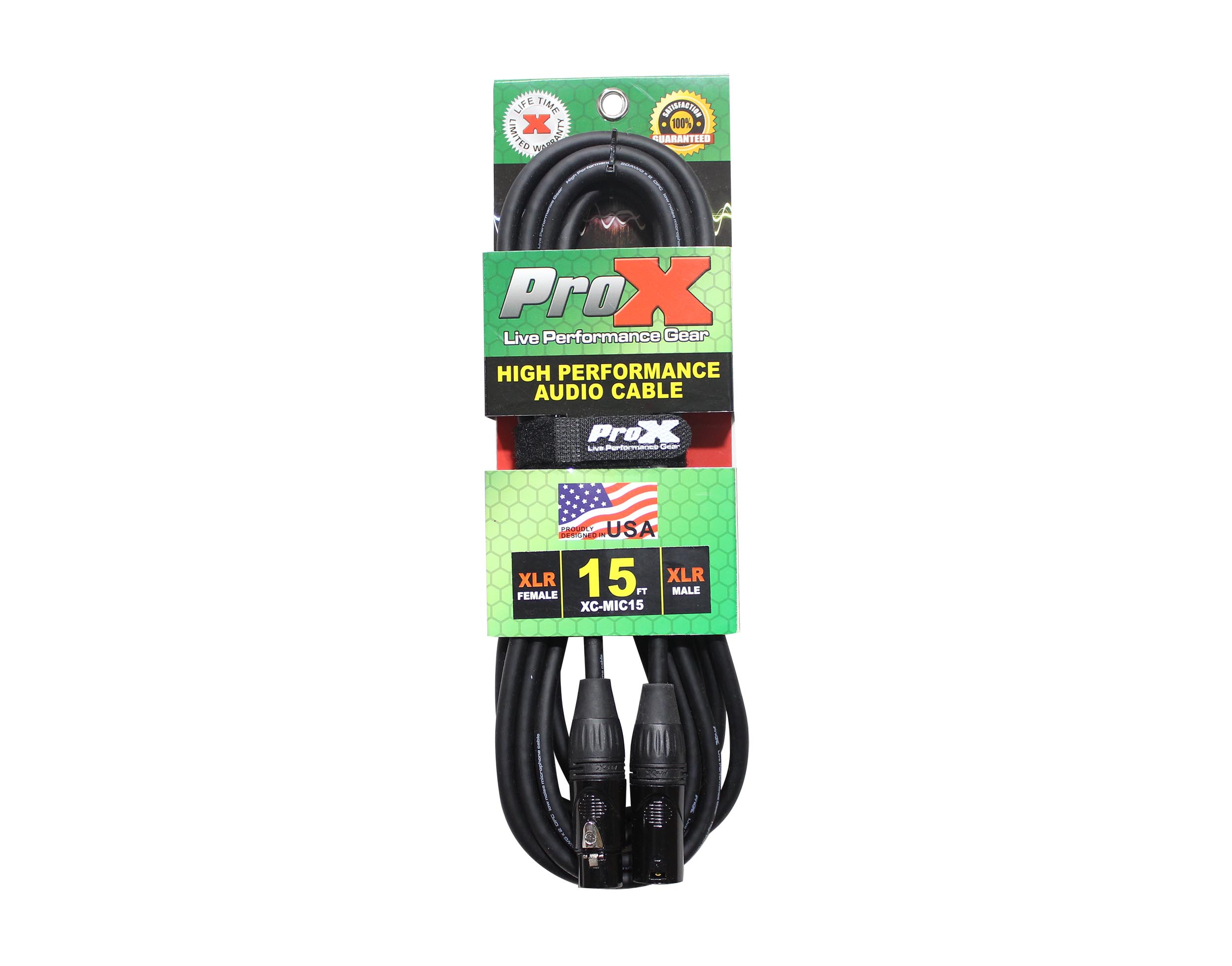 ProX XC-MIC15 Balanced XLR3-F to XLR3-M High Performance Microphone Cable - 15 Feet by ProX Cases