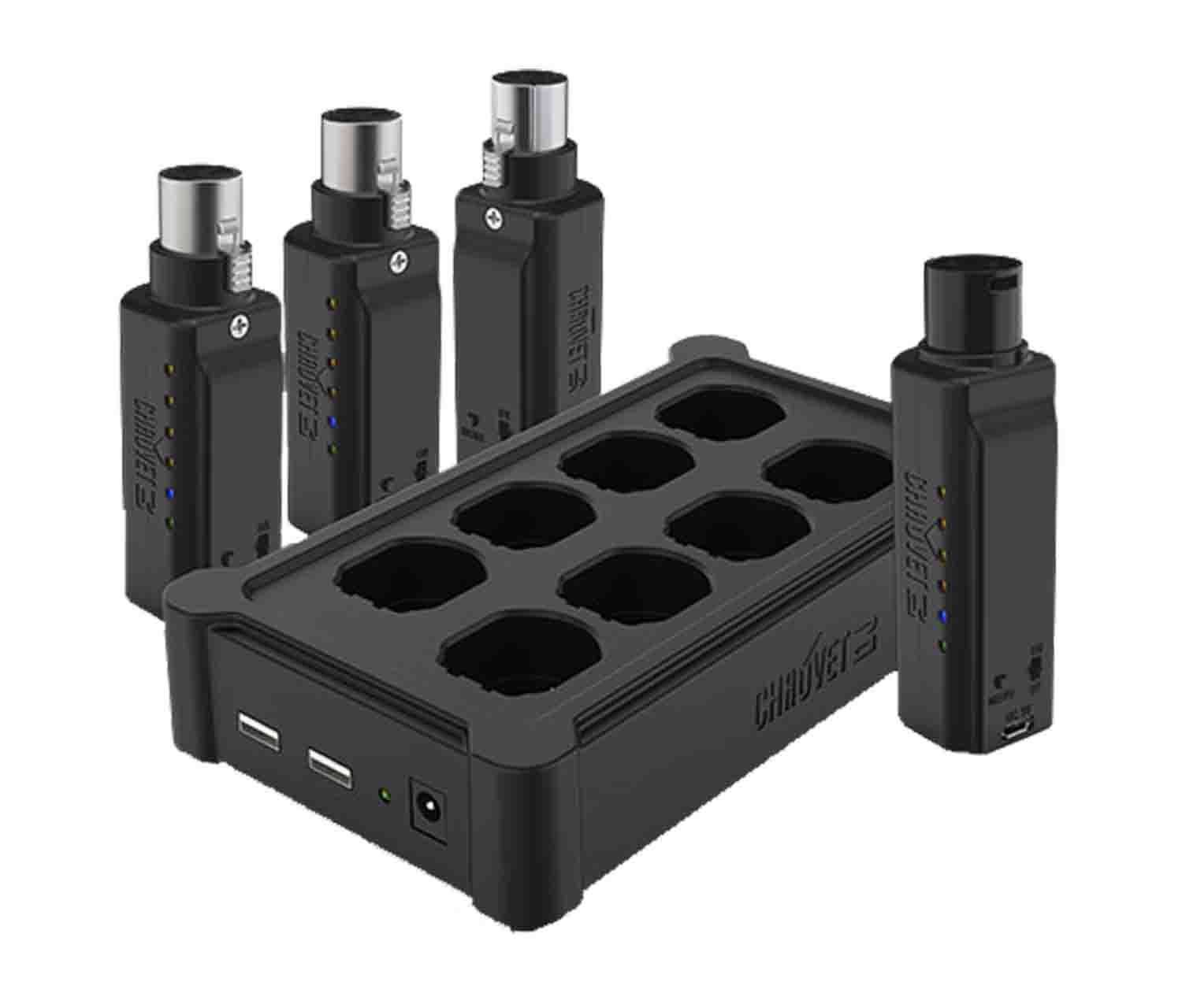 B-Stock Scratch & Dent: Chauvet DJ D-Fi XLR Pack, Wireless Communication Pack Includes 1 Transmitter, 3 Receivers and 1 Multi Charger by Chauvet DJ