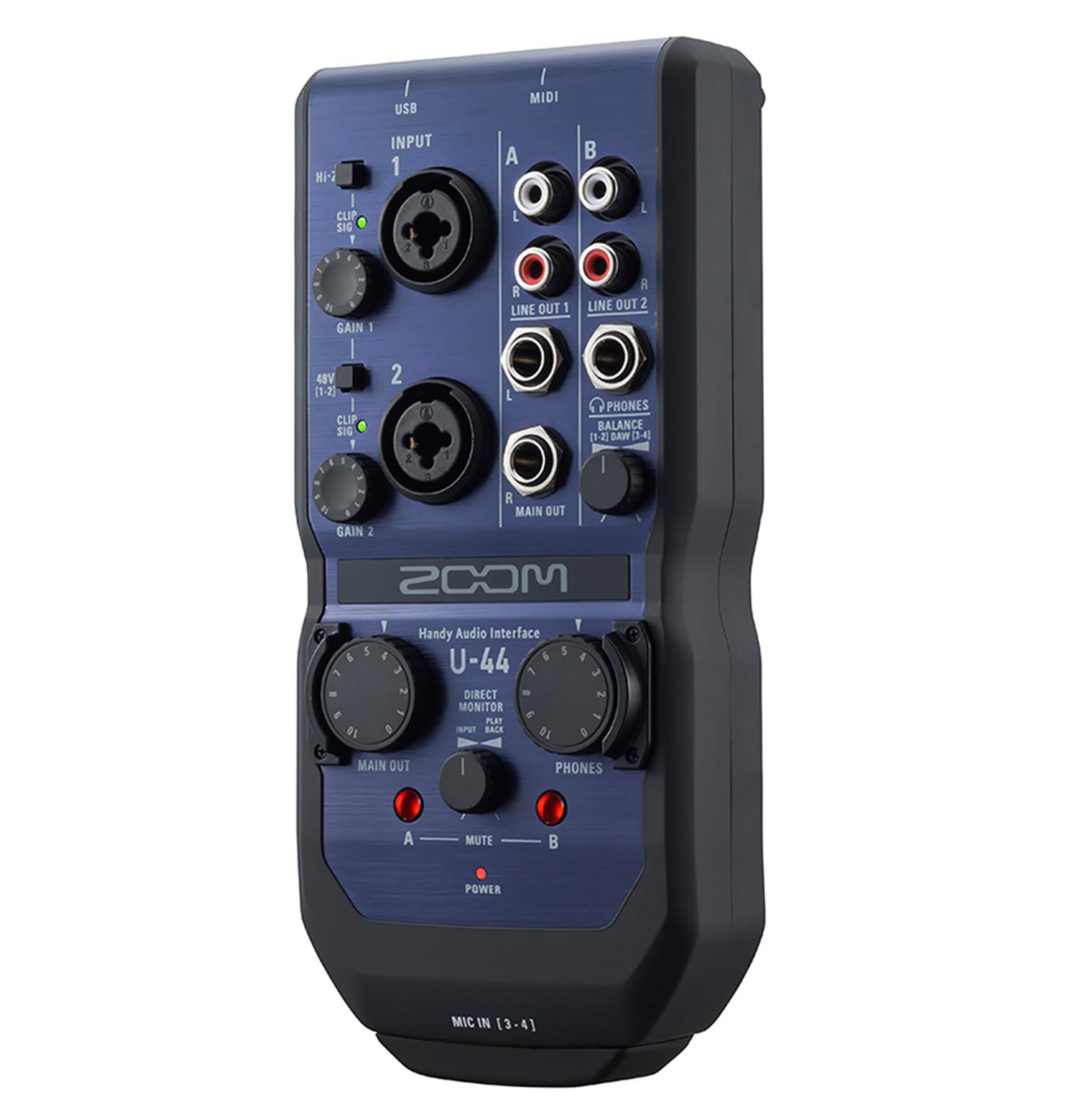 Zoom U-44 Handy Audio Interface High Quality Recording And Playback by Zoom