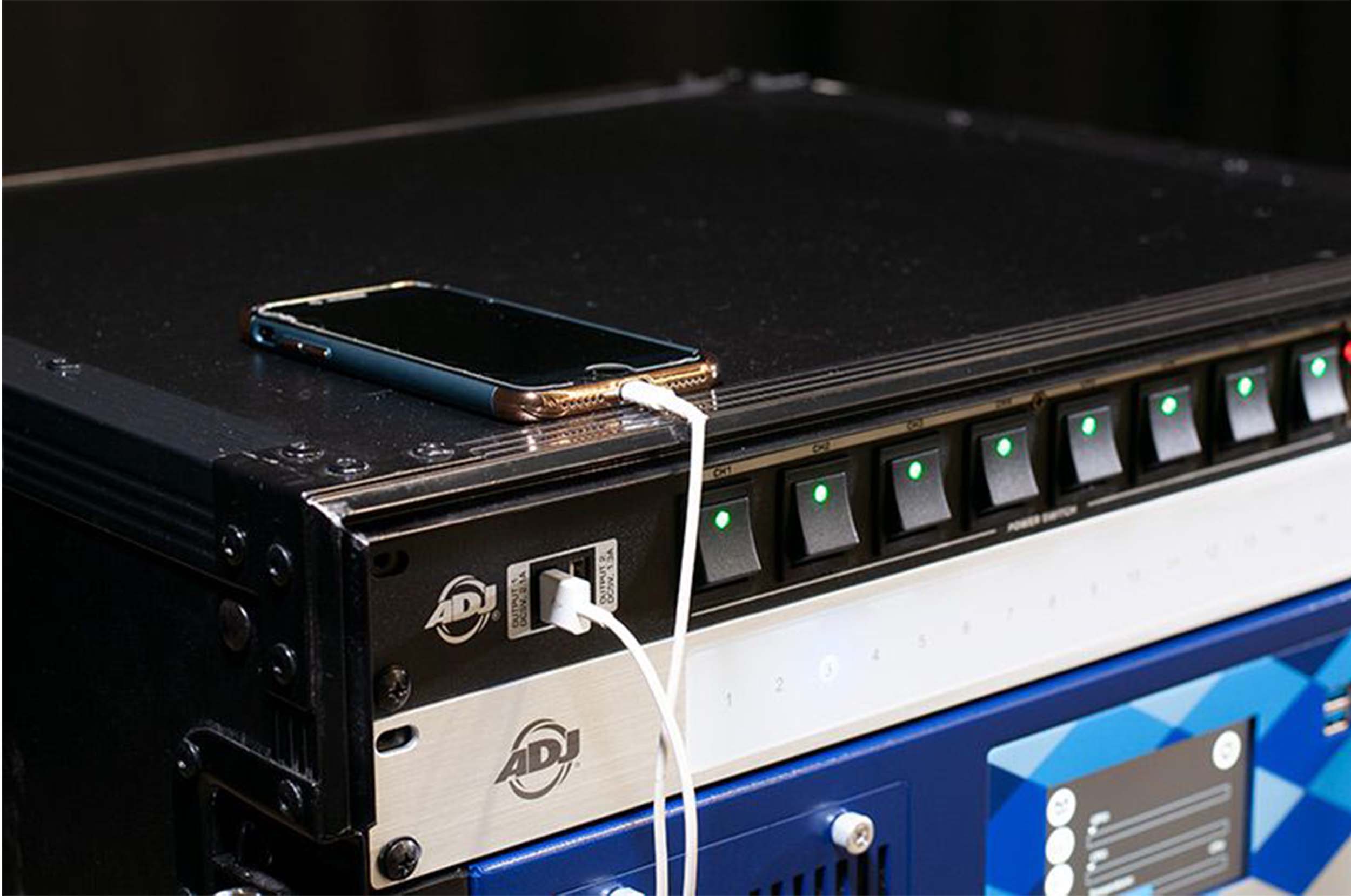 ADJ POW-R BAR RACK USB, AC Power Center with 10, 3-Prong Edison Power Outlets and 2 USB Charging Ports. by ADJ