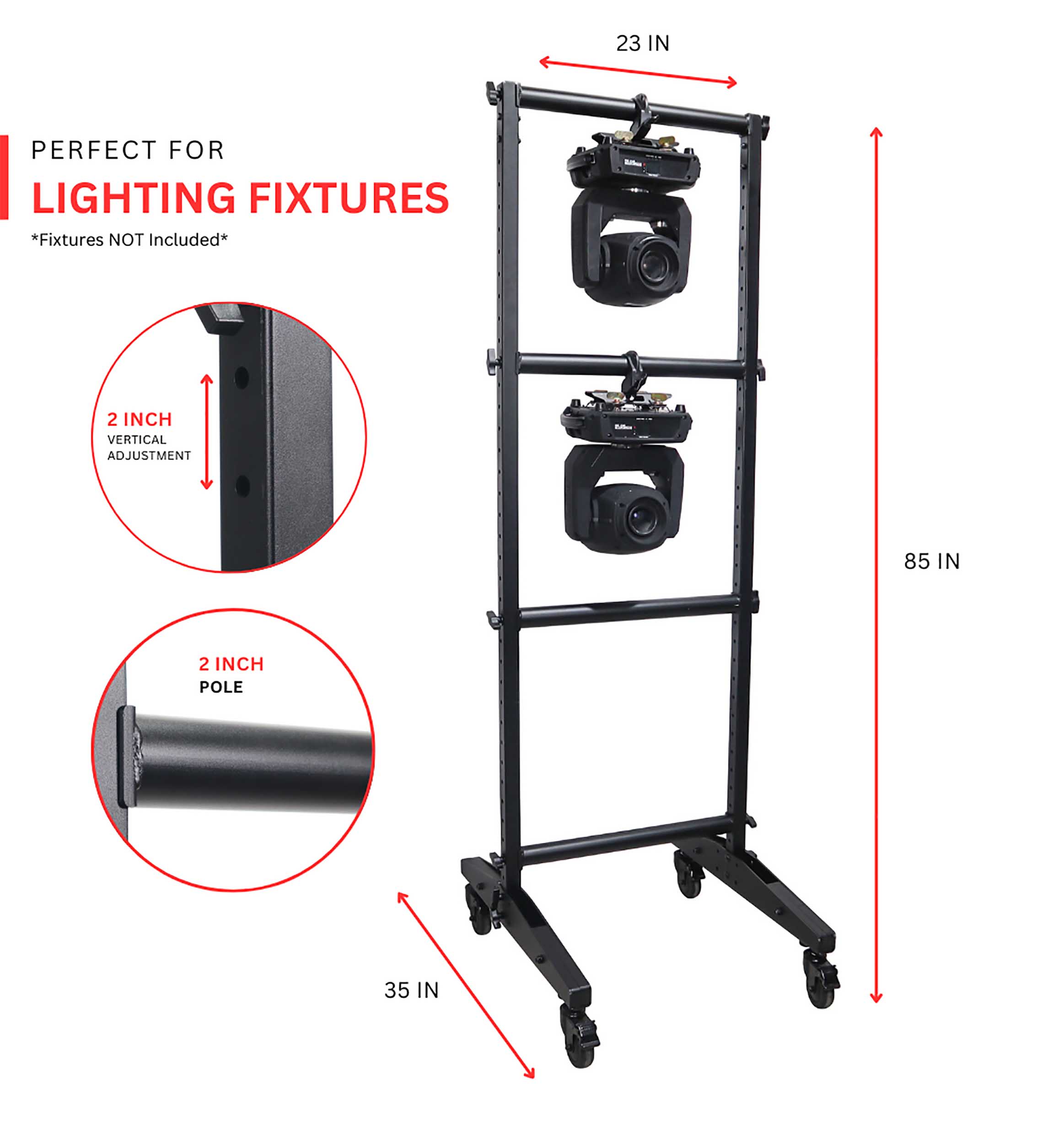 ProX X-ALTO7FT, 7FT Lighting Fixture Moving Head U-Grid Module with 4 Adjustable Bars by ProX Cases
