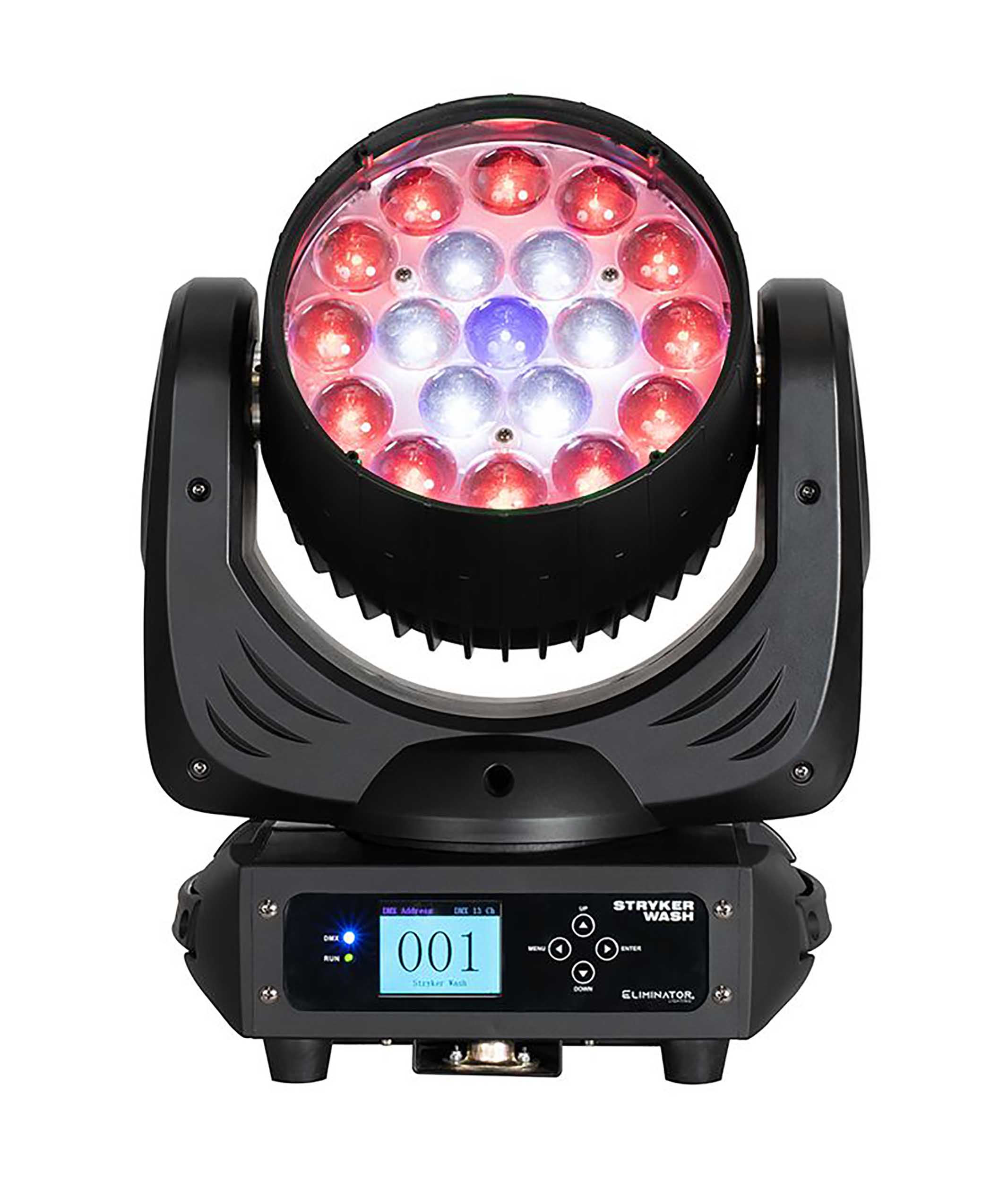 Eliminator Lighting Stryker Wash, RGBW LED Moving Head Fixture with Motorized Zoom - 228 Watt by Eliminator Lighting