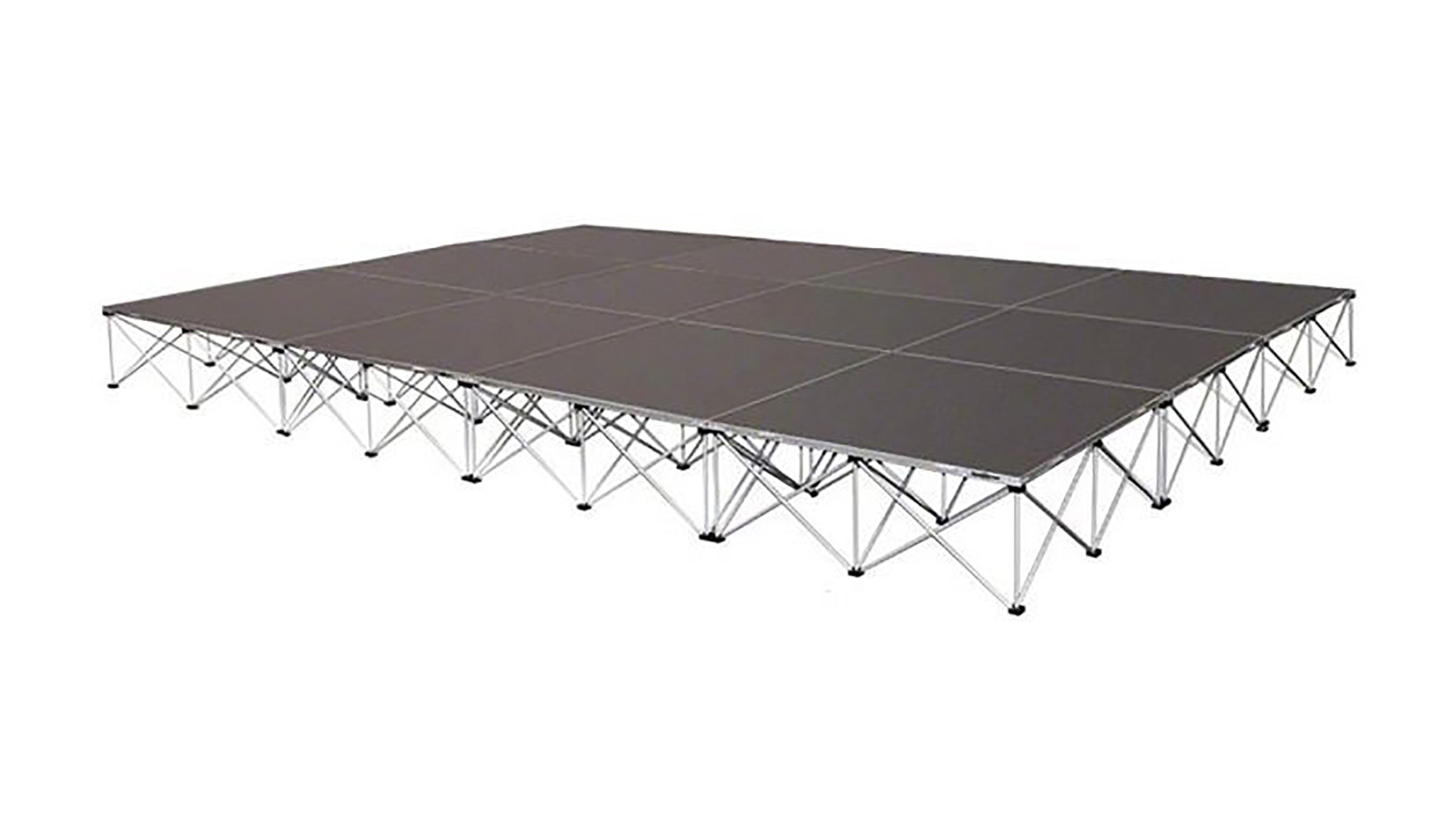 Intellistage ISTAGE121616I, 12Ft x 16Ft x 16" High Complete Stage System in Industrial Finish by IntelliStage