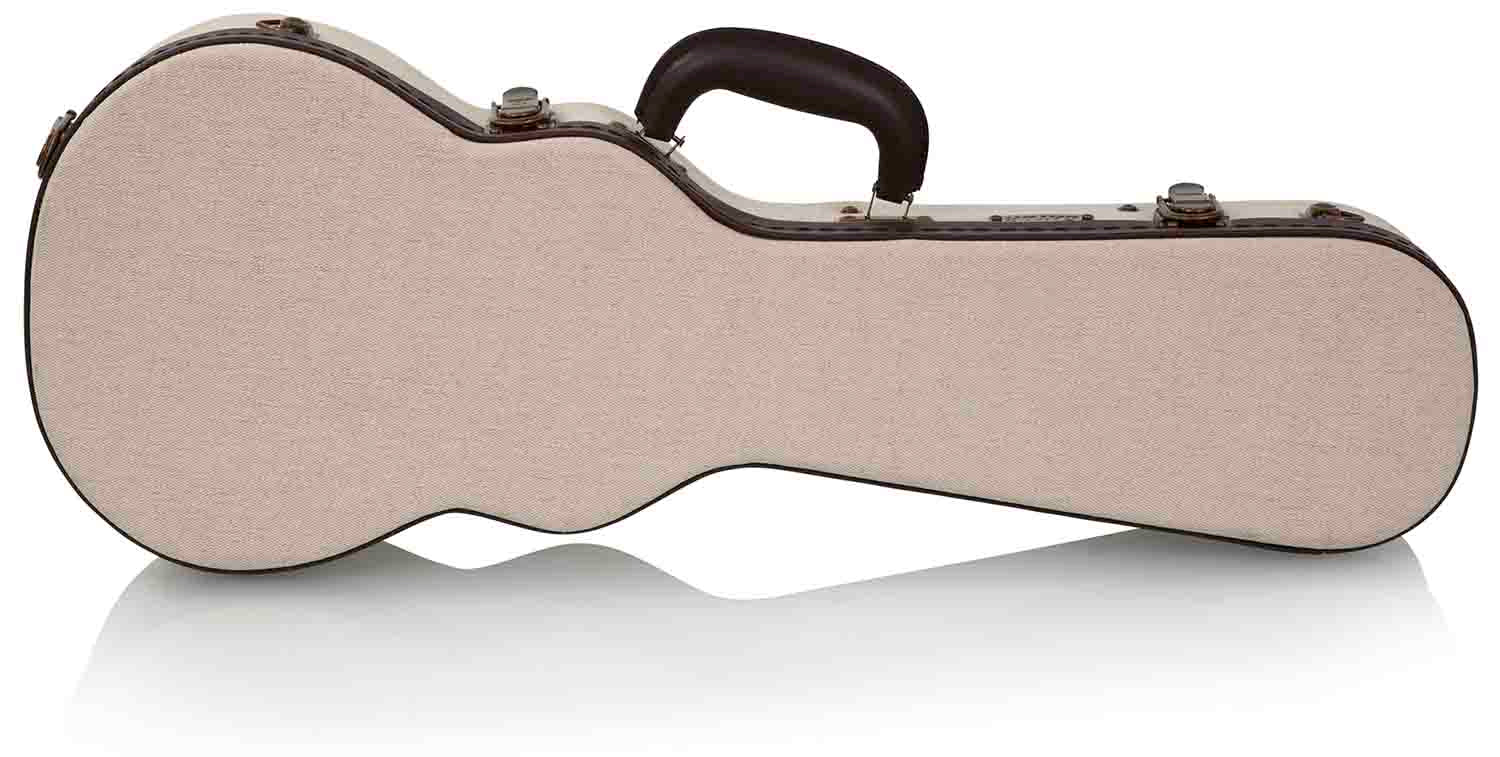 Gator Cases GW-JM UKE-CON Deluxe Wood Case for Concert Style Ukulele - Journeyman Burlap Exterior by Gator Cases