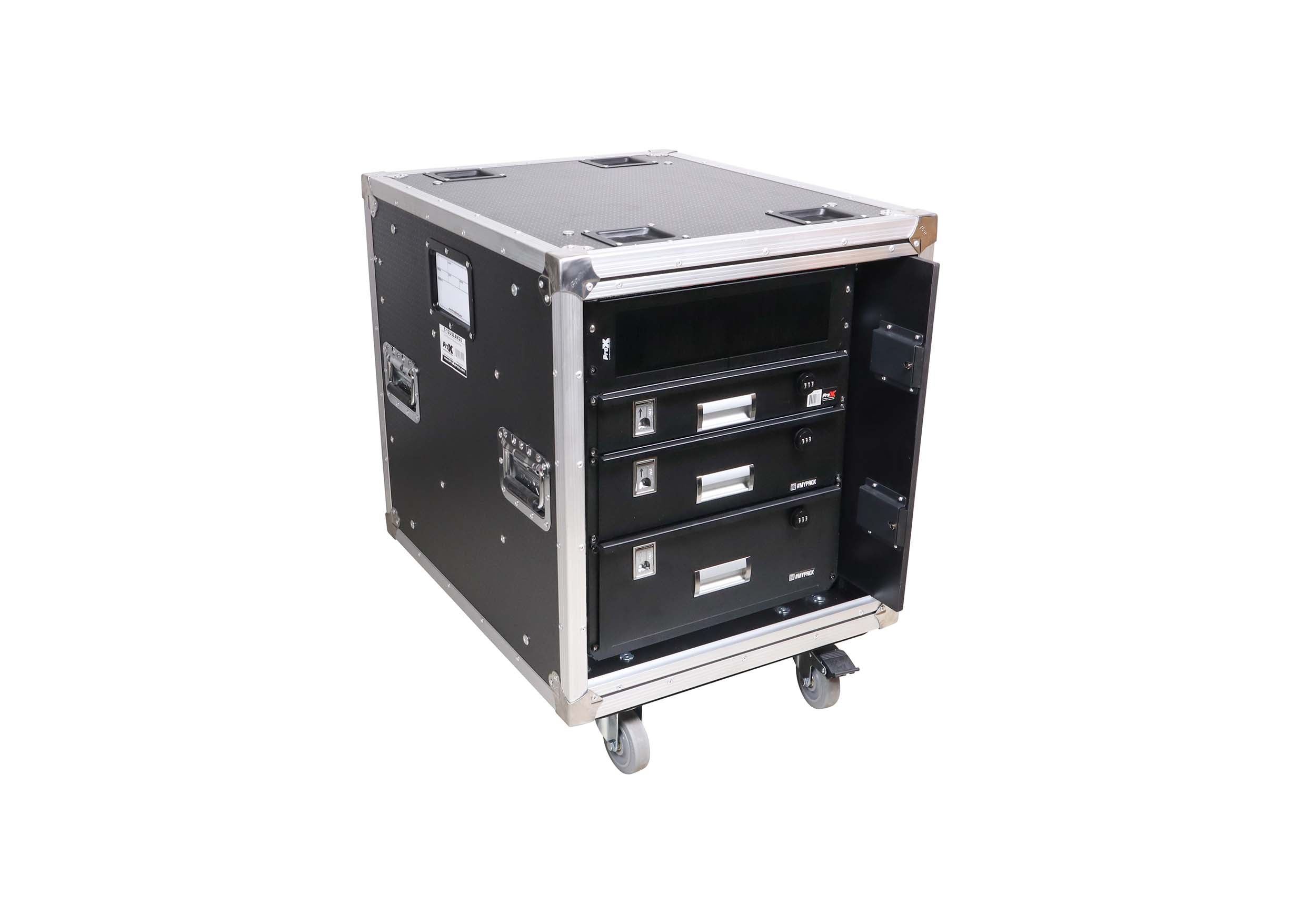 ProX XS-12USLAM24, 12U Vertical Rack Mount Case with 2 Sliding Doors and Caster Wheels by ProX Cases