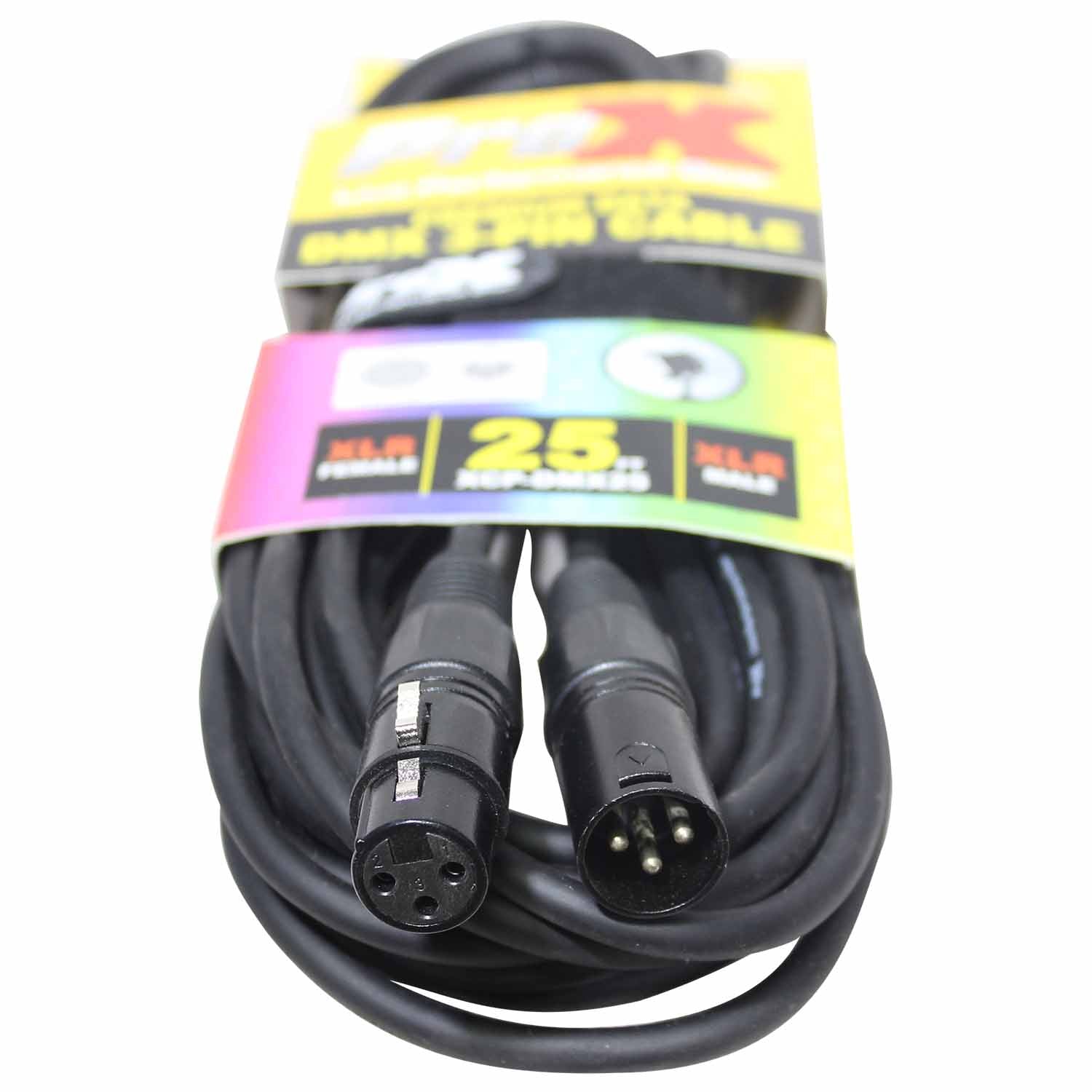 ProX XCP-DMX25, DMX XLR3-M to XLR3-F Premium Cable - 25 Ft by ProX Cases