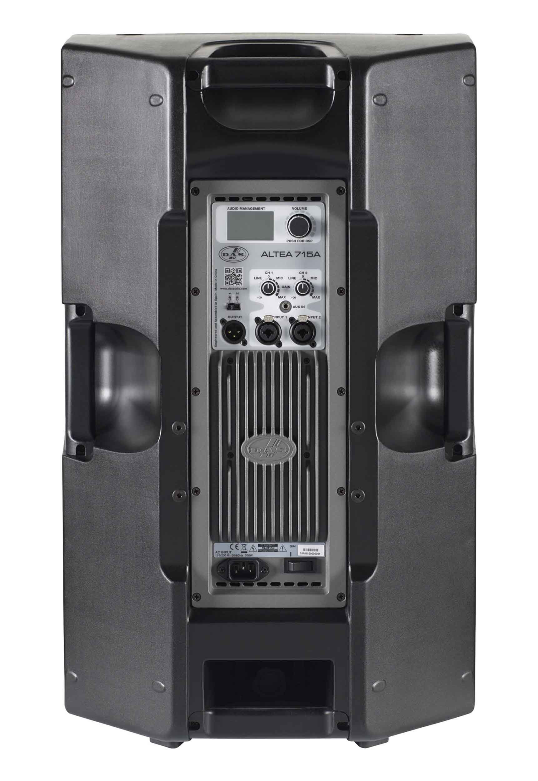 DAS Audio 715ACVRALTEA15, 15-Inch Powered Speaker DJ Package with Cover by DAS Audio