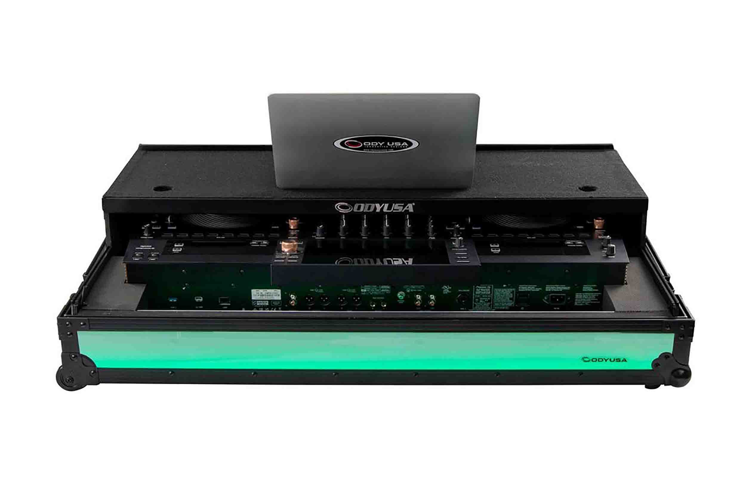 Odyssey FFXOPUSQUADCW1, Flight Effects Case for Pioneer DJ OPUS-QUAD Controller with Glide Style Laptop Platform and Wheels by Odyssey