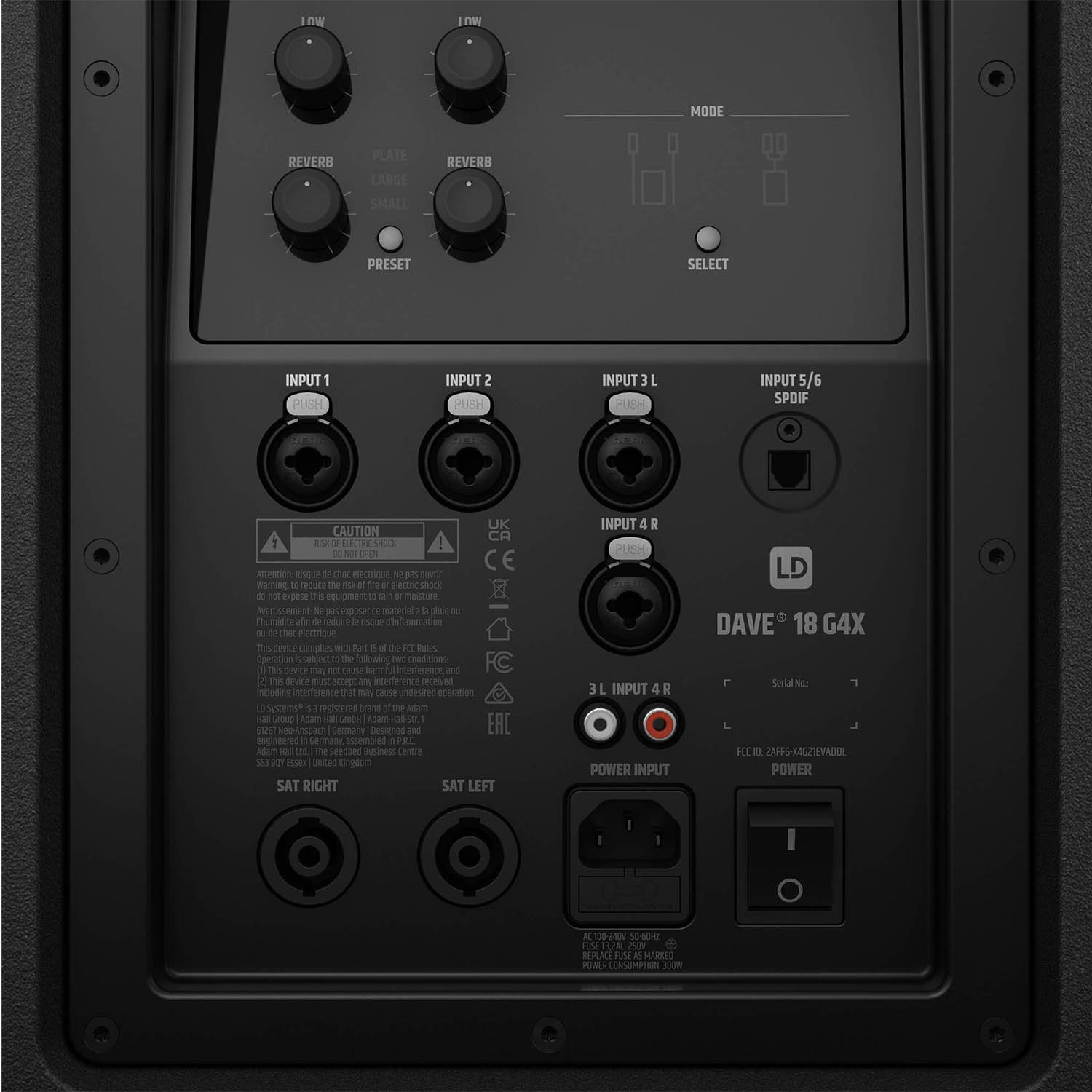 LD Systems DAVE 18 G4X Compact 2.1 Powered PA System with Bluetooth and Mixer - 2000W RMS by LD Systems