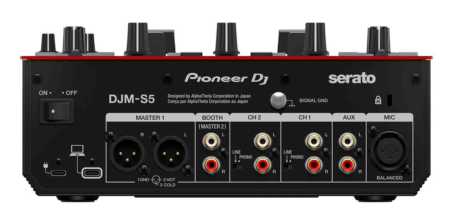 Pioneer DJ DJM-S5 Scratch Style 2-Channel DJ Mixer for Serato DJ Pro - Gloss Red by Pioneer DJ