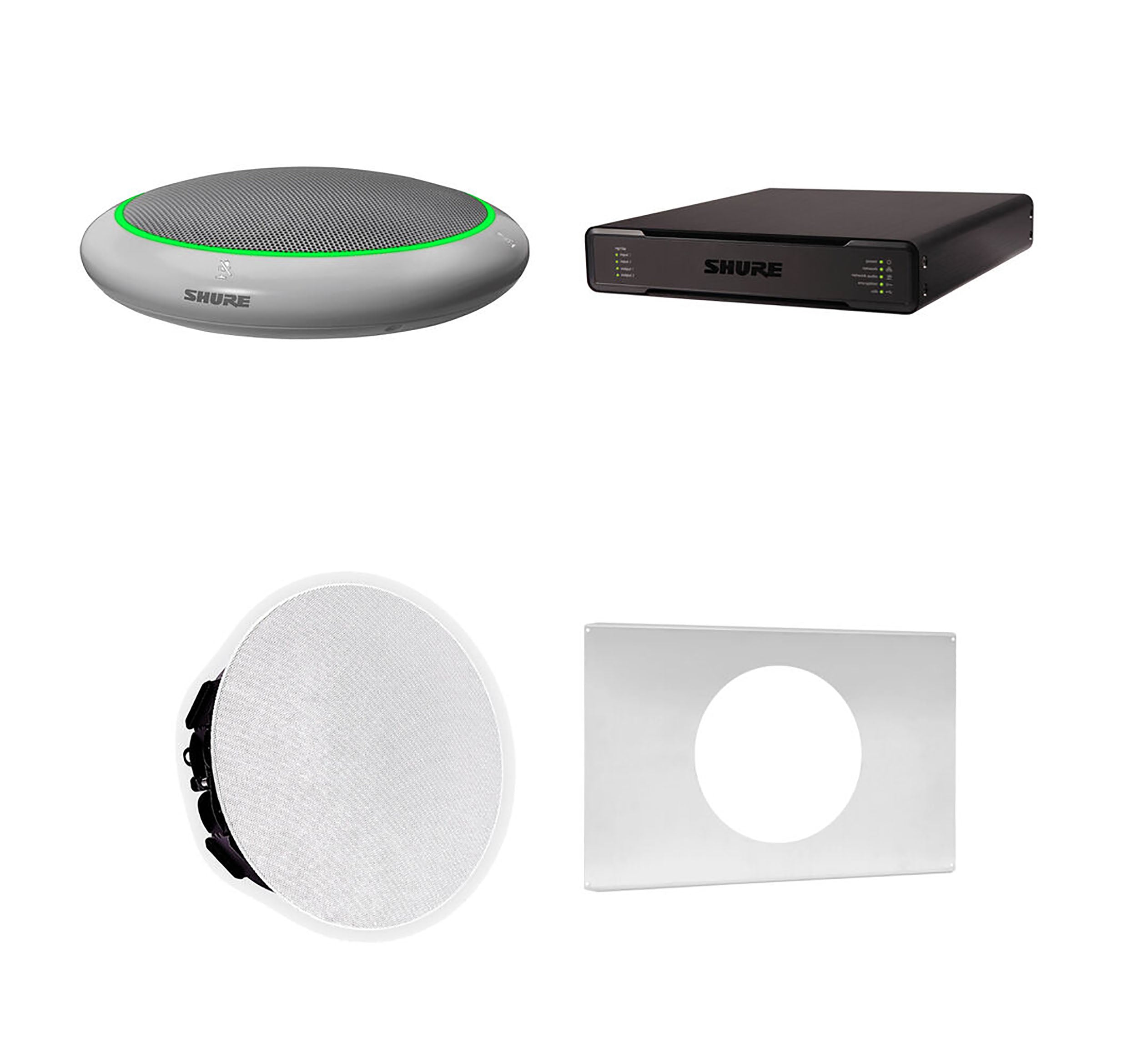 Shure 310P AL-V Ecosystem DJ Package Including 1 MXA310AL Microphone, 1 P300-IMXAudio Processor, MXN5W-C Ceiling Loudspeaker and 1 Tile Bridge by Shure