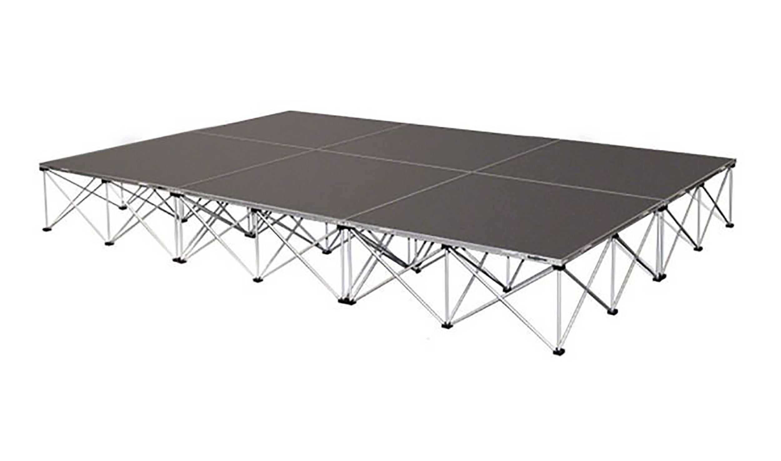 Intellistage ISTAGE12816I, 12FT x 8FT x 16" High Complete Stage System in Industrial Finish by IntelliStage