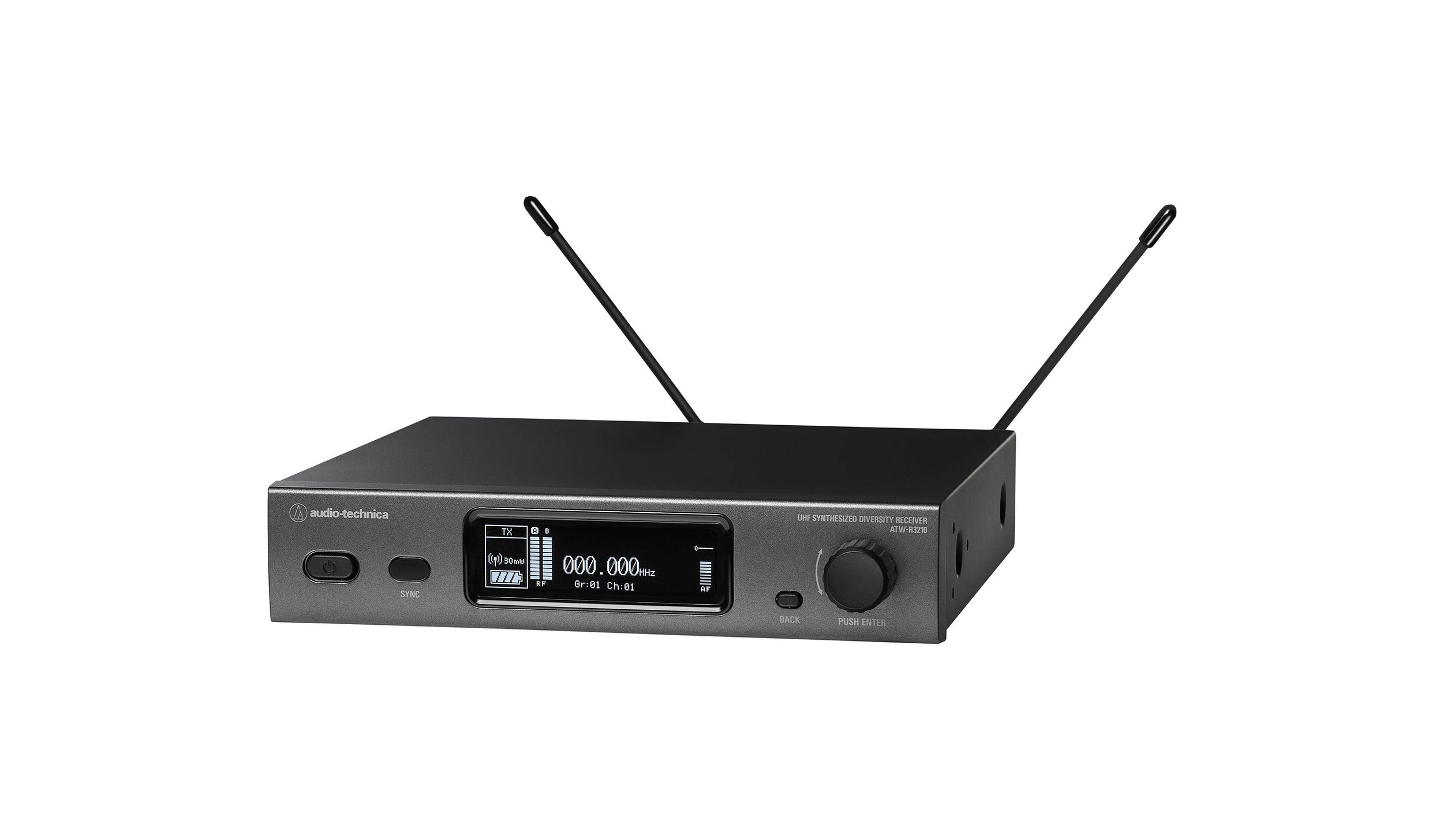 Audio-Technica ATW-3211DE2, 3000 Series Bodypack Wireless Microphone System with No Mic DE2 - 470 to 530 MHz by Audio-Technica