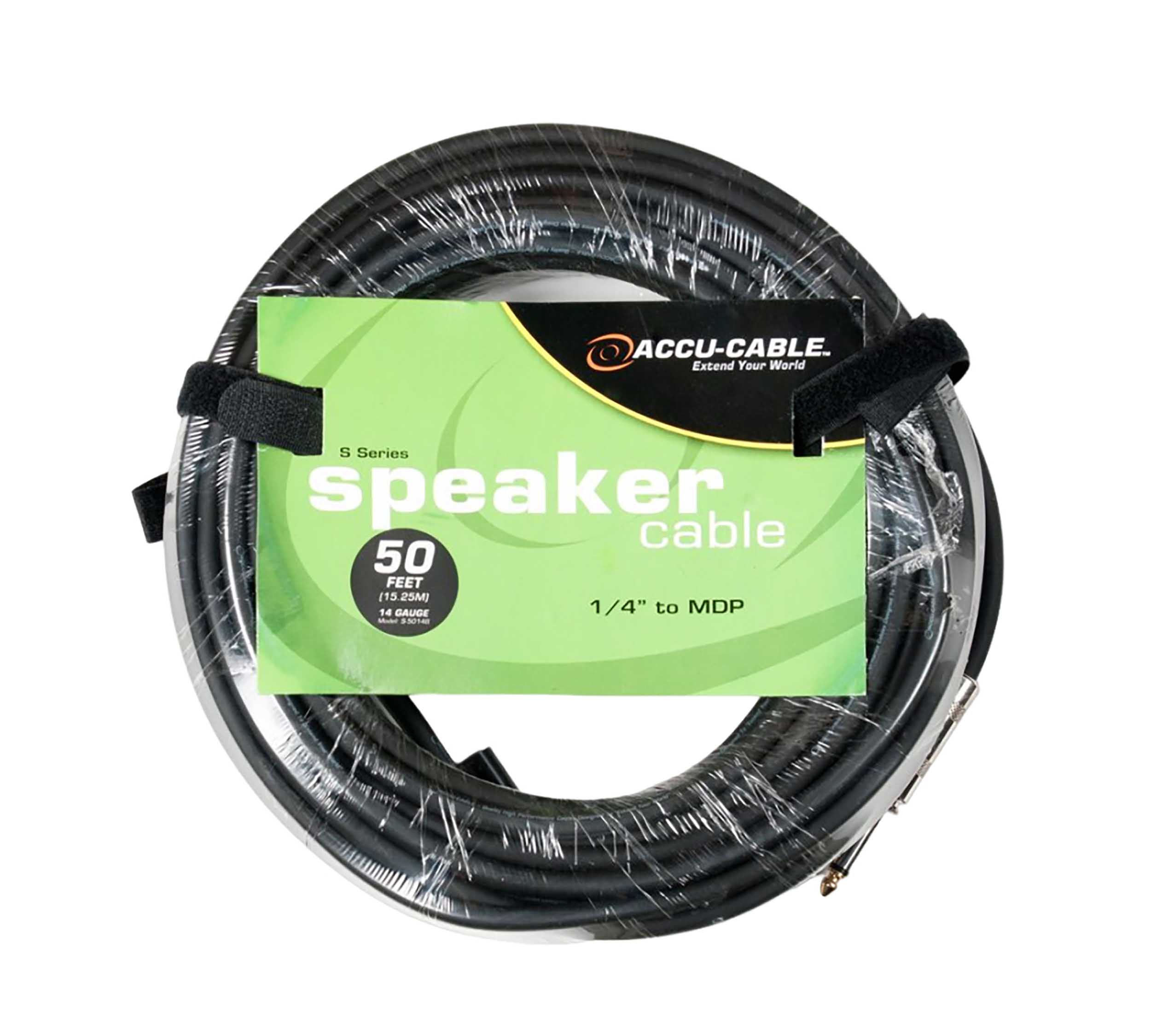 Accu-Cable S-5014B, 14 Gauge, 1/4-Inch to MDP Speaker Cable - 50 Ft by Accu Cable