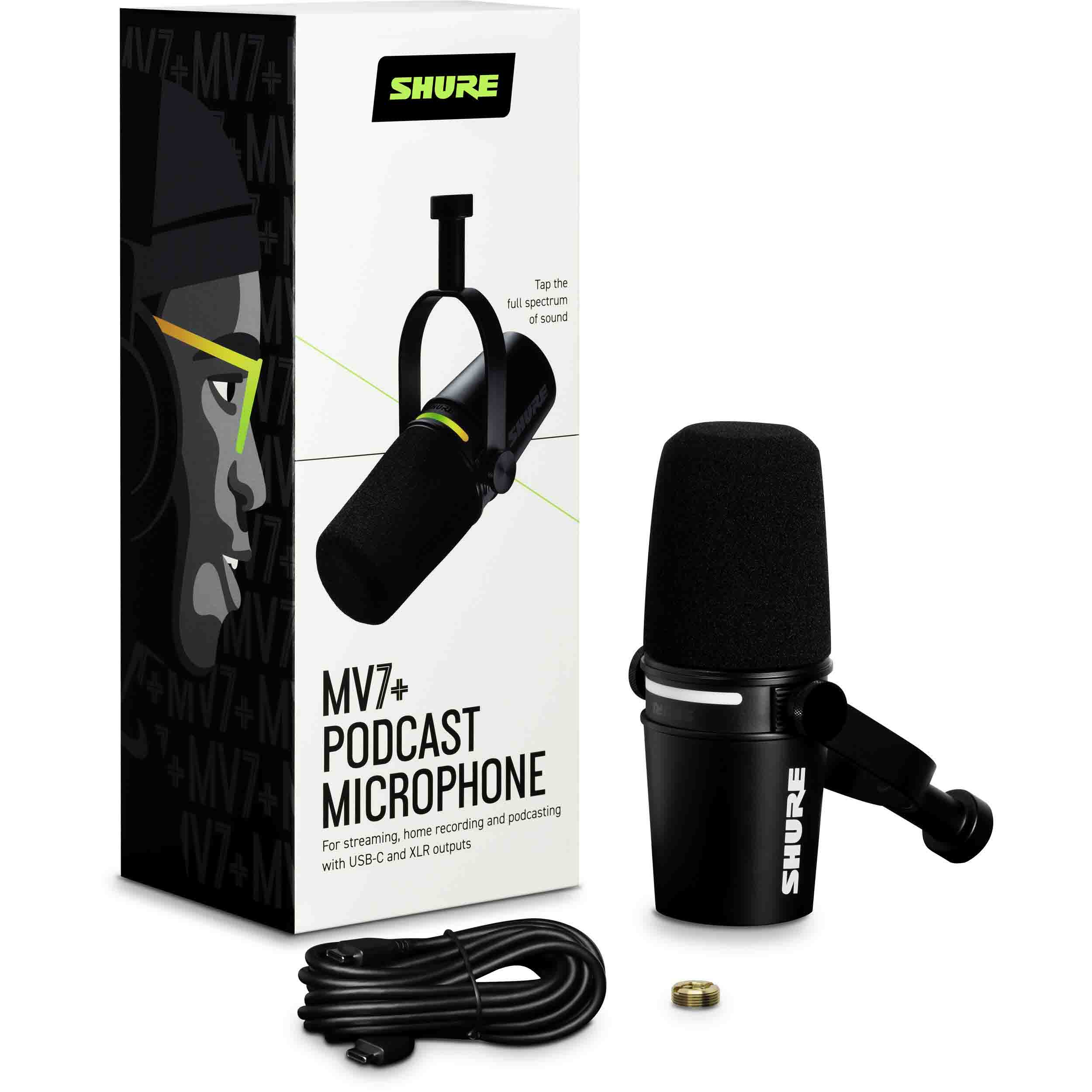 Shure MV7+-K Hybrid Podcast Microphone - Black by Shure