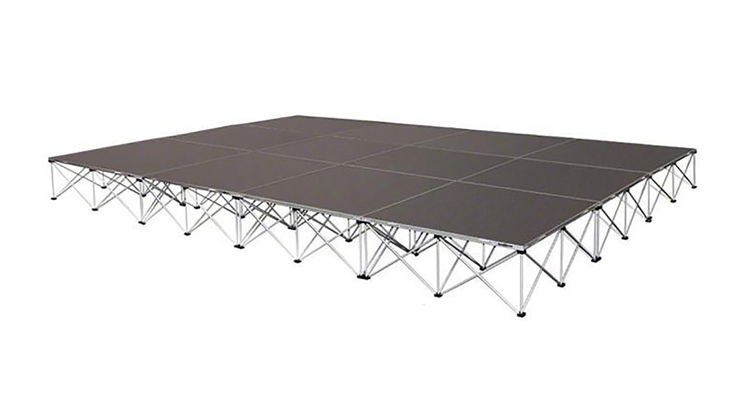 Intellistage ISTAGE121624I, 12Ft x 16Ft x 24" High Complete Stage System in Industrial Finish by IntelliStage