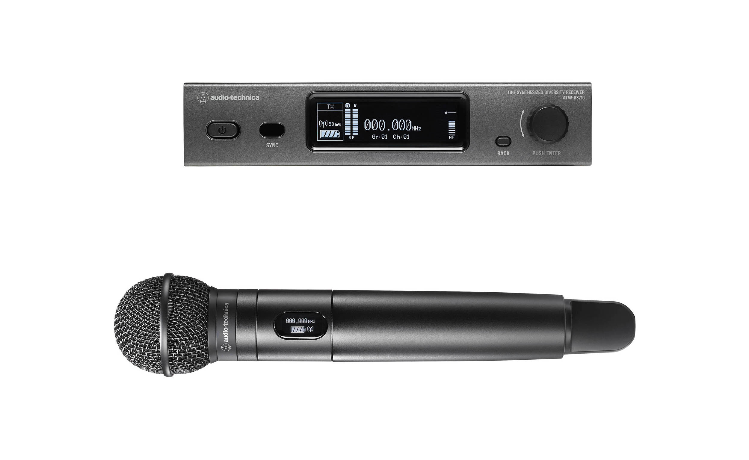 Audio-Technica ATW-3212/C510DE2, 3000 Series Wireless Handheld Microphone System with ATW-C510 Capsule DE2 470 to 530 MHz by Audio-Technica