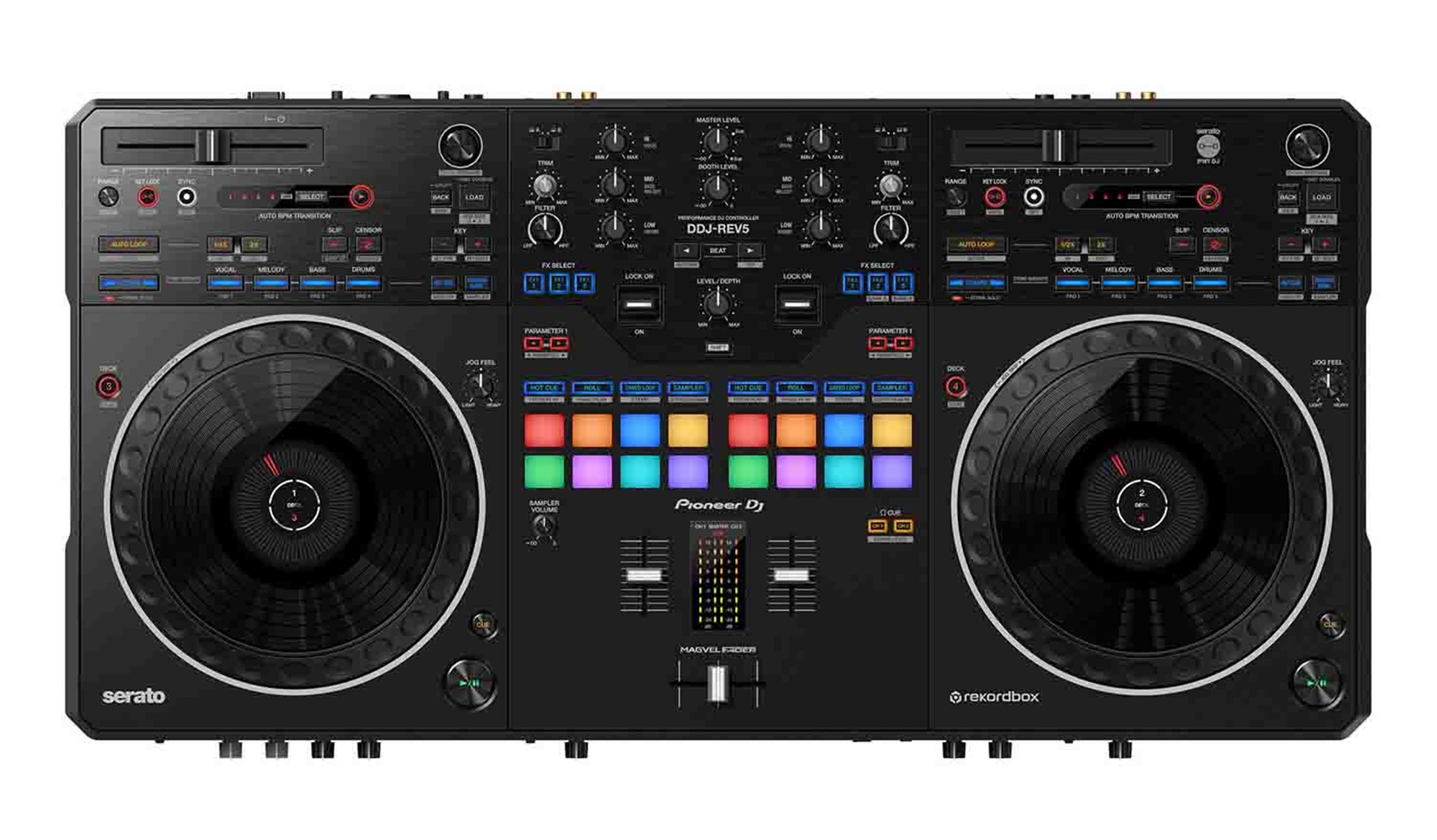 Pioneer DDJREV5XBDJCL, 2-Channel DDJ-REV5 DJ Controller Package with Free Carry Case - Black by Pioneer DJ