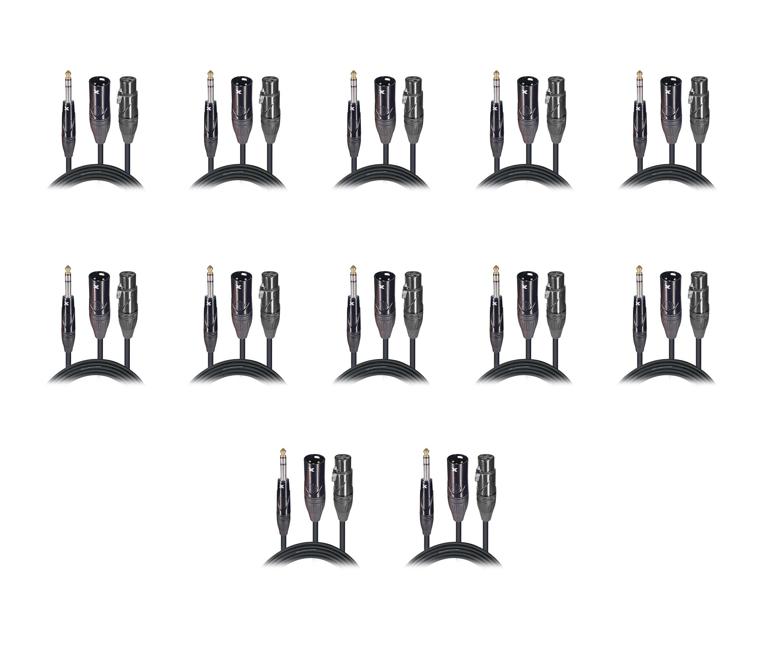 ProX XC-SYXFXM10 X10 DJ Package Balanced 1/4" TRS-M Stereo to Dual XLR-M and XLR-F High Performance Audio Y Cable - 10 Ft by ProX Cases