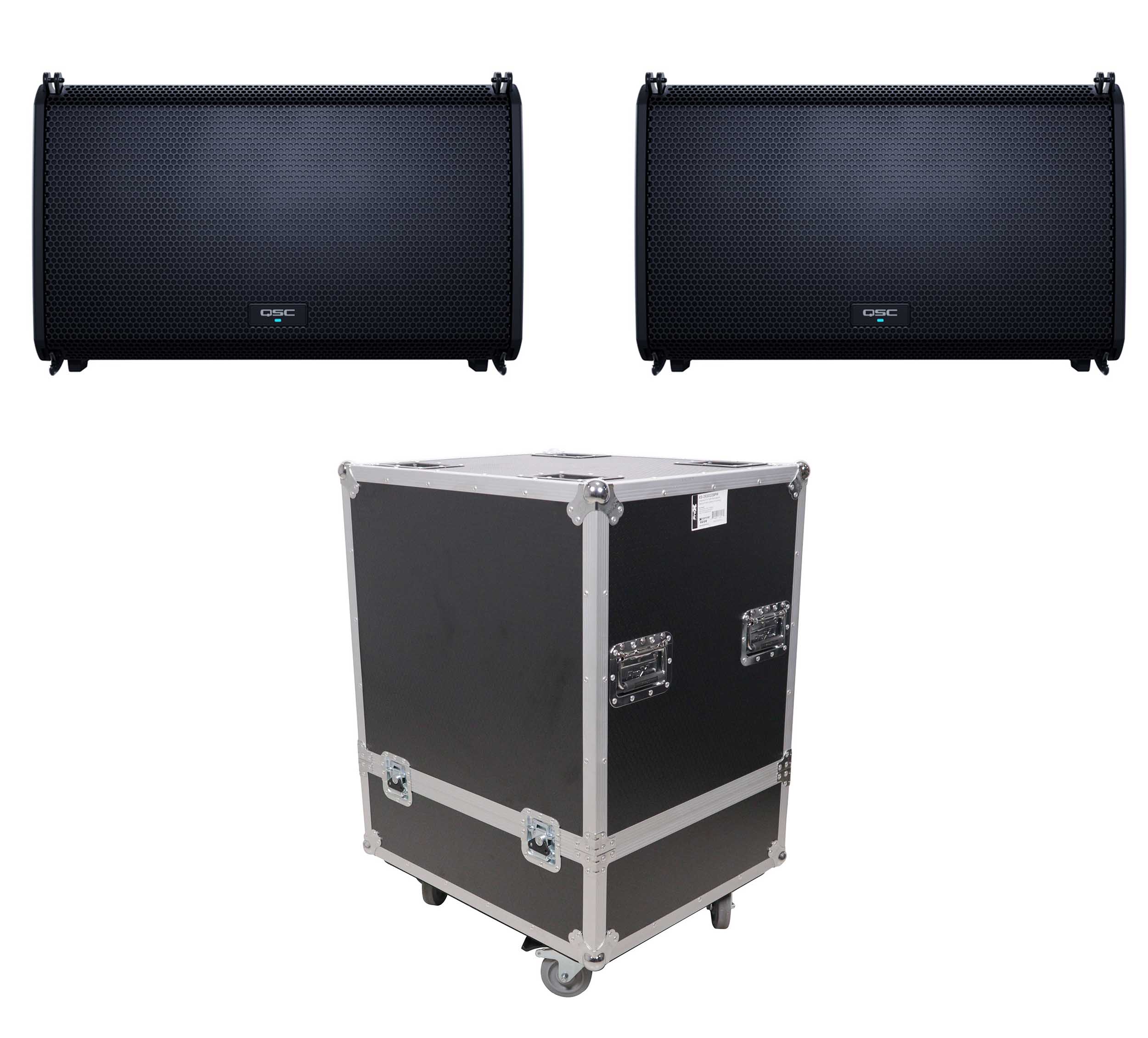 QSC LA112SP302622W, 2-Way 12" Powered Line Array Loudspeaker Package with Flight Case by QSC