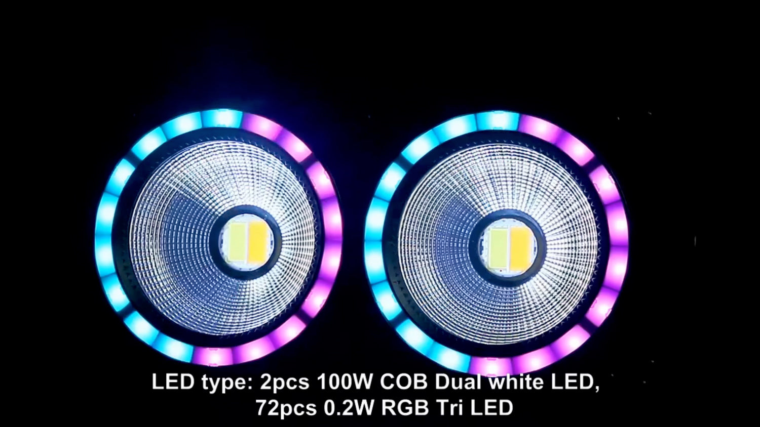 Bauer Double Barrel 200W Dual White LED Blinder with RGB Rings