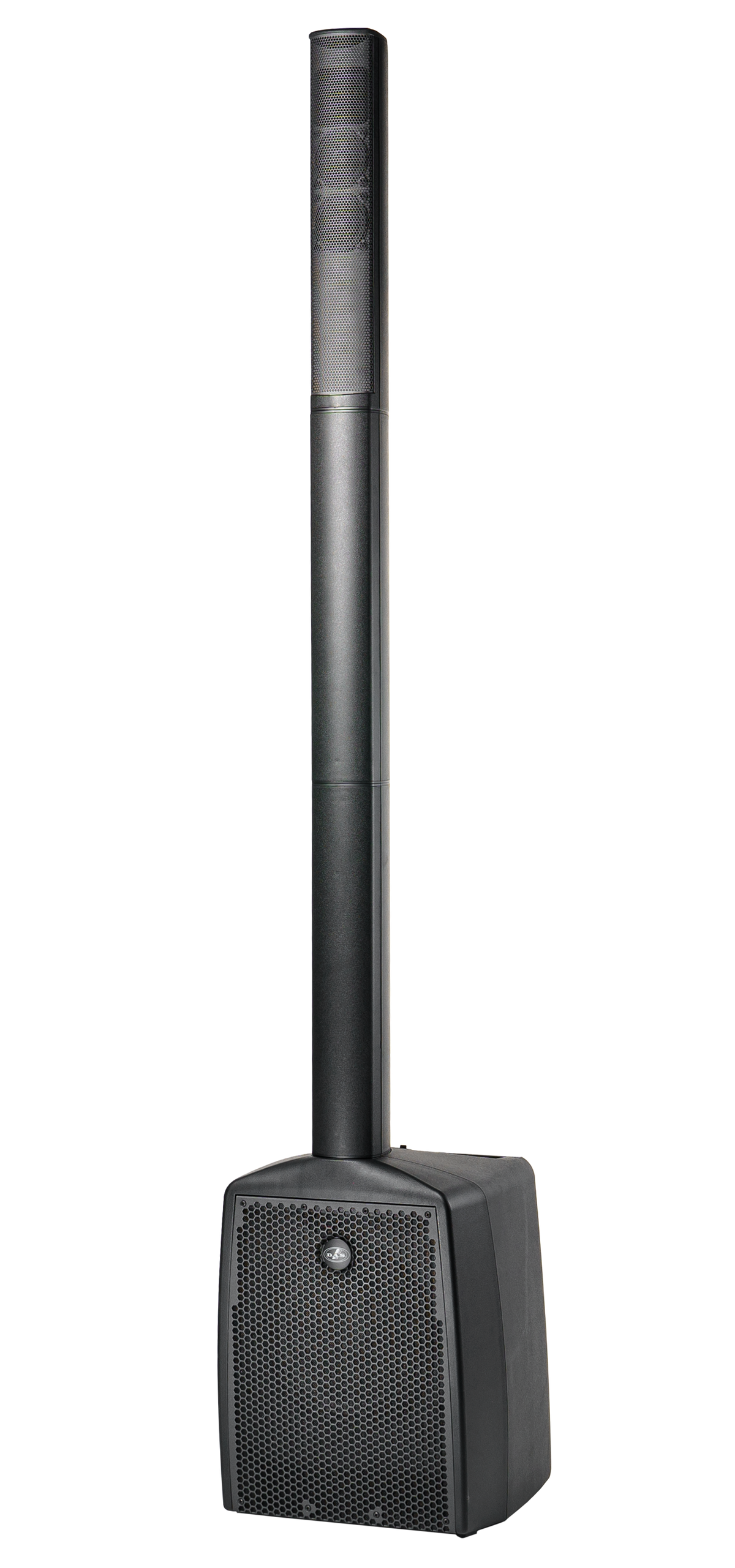 DAS Audio ALTEA-DUO-10A powered column system, three-quarter view in black - Hollywood DJ