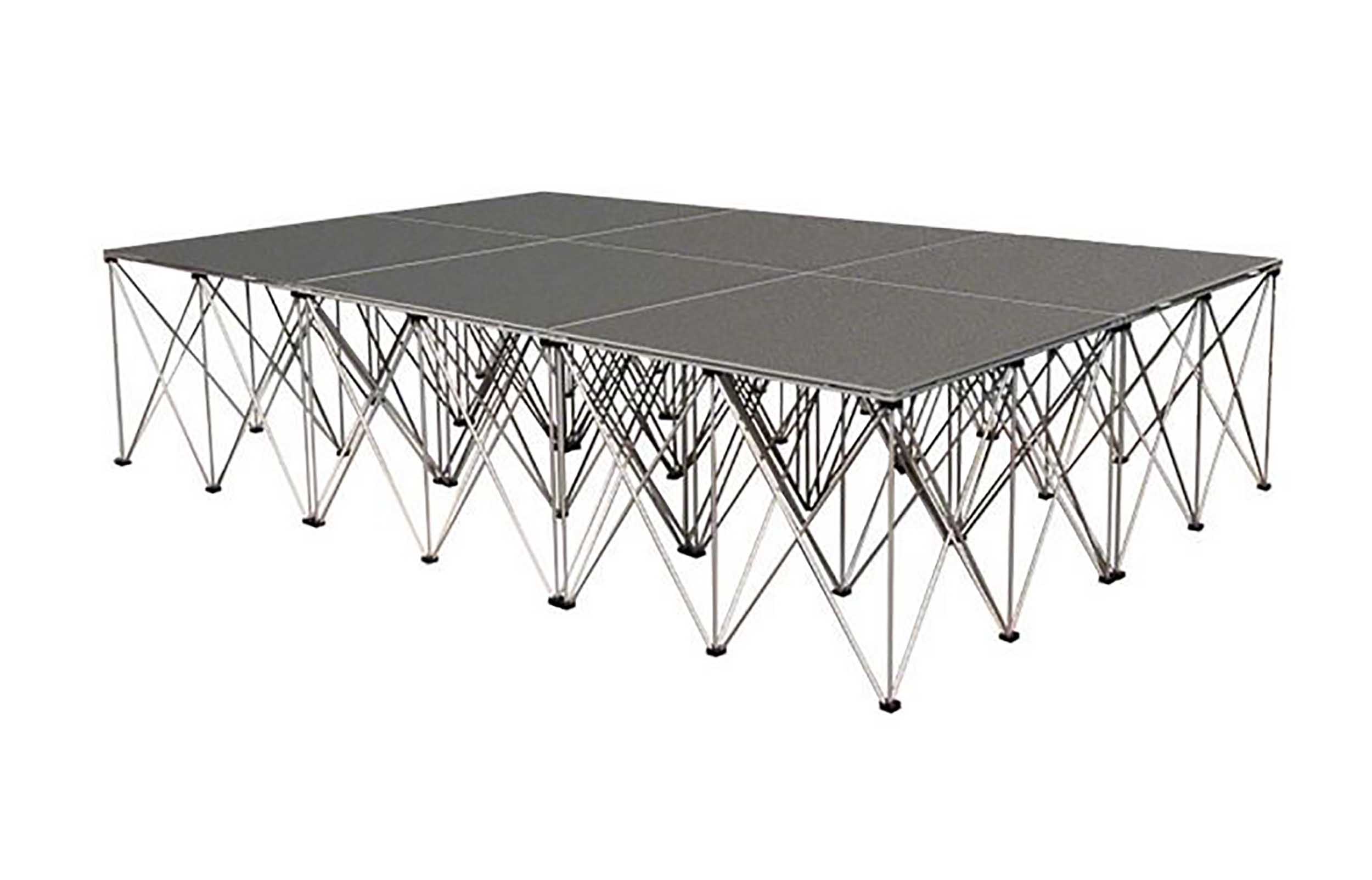 Intellistage ISTAGE12832I, 12FT x 8FT x 32" High Complete Stage System in Industrial Finish by IntelliStage