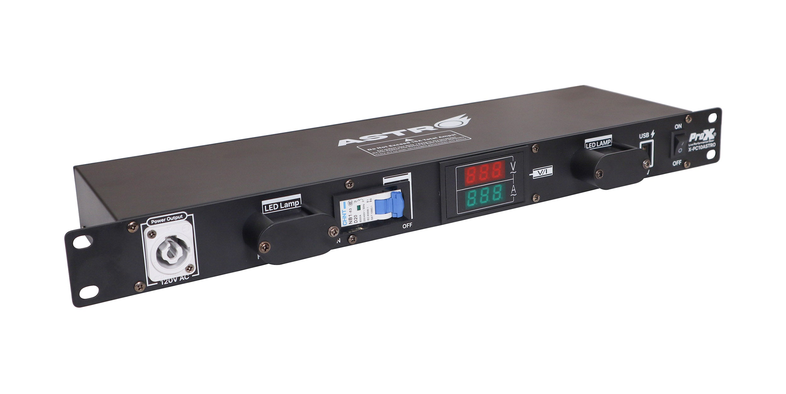 ProX X-PC10ASTRO, 10-Channel Power Rear Panel Center - 1U Rack Mountable by ProX Cases