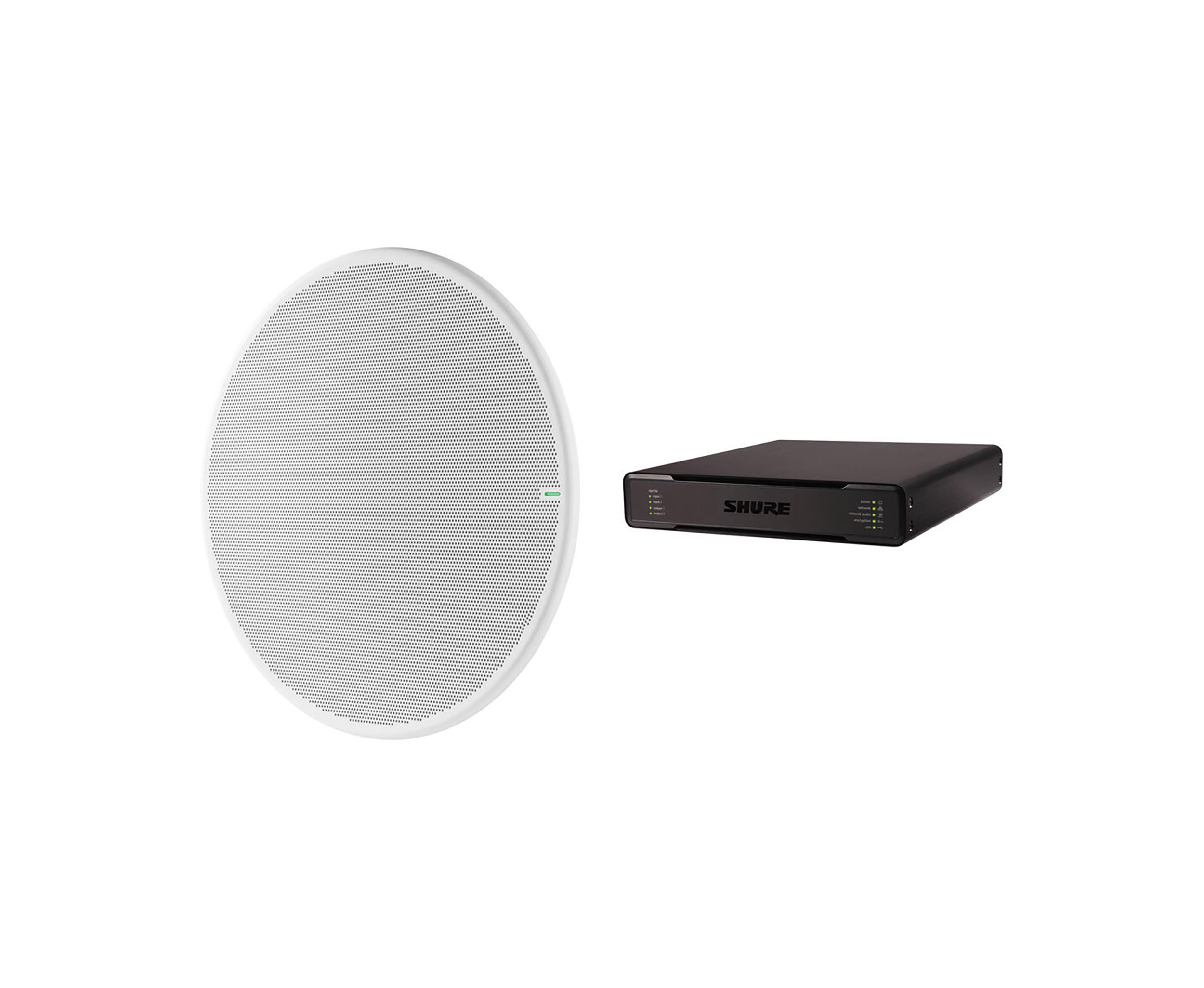 Shure MXA920 Conferencing Room Bundle Contains Ceiling Mic Array and P300-IMX Processor for Enhanced Audio Conferencing by Shure