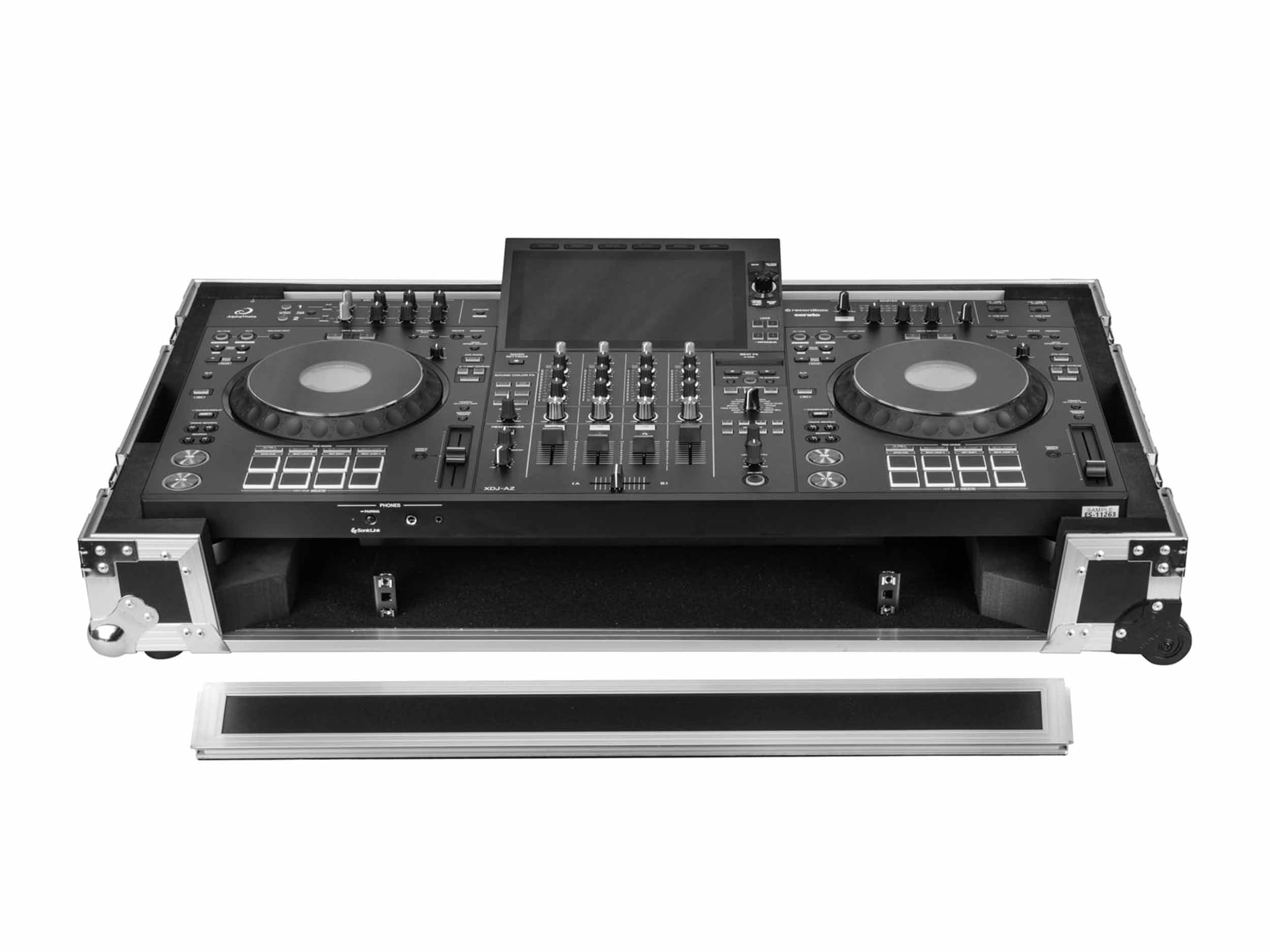 Odyssey SCXDJAZCW1 Flight Effects Clear Lid Case for AlphaTheta XDJ-AZ 1U LED with Wheels by Odyssey