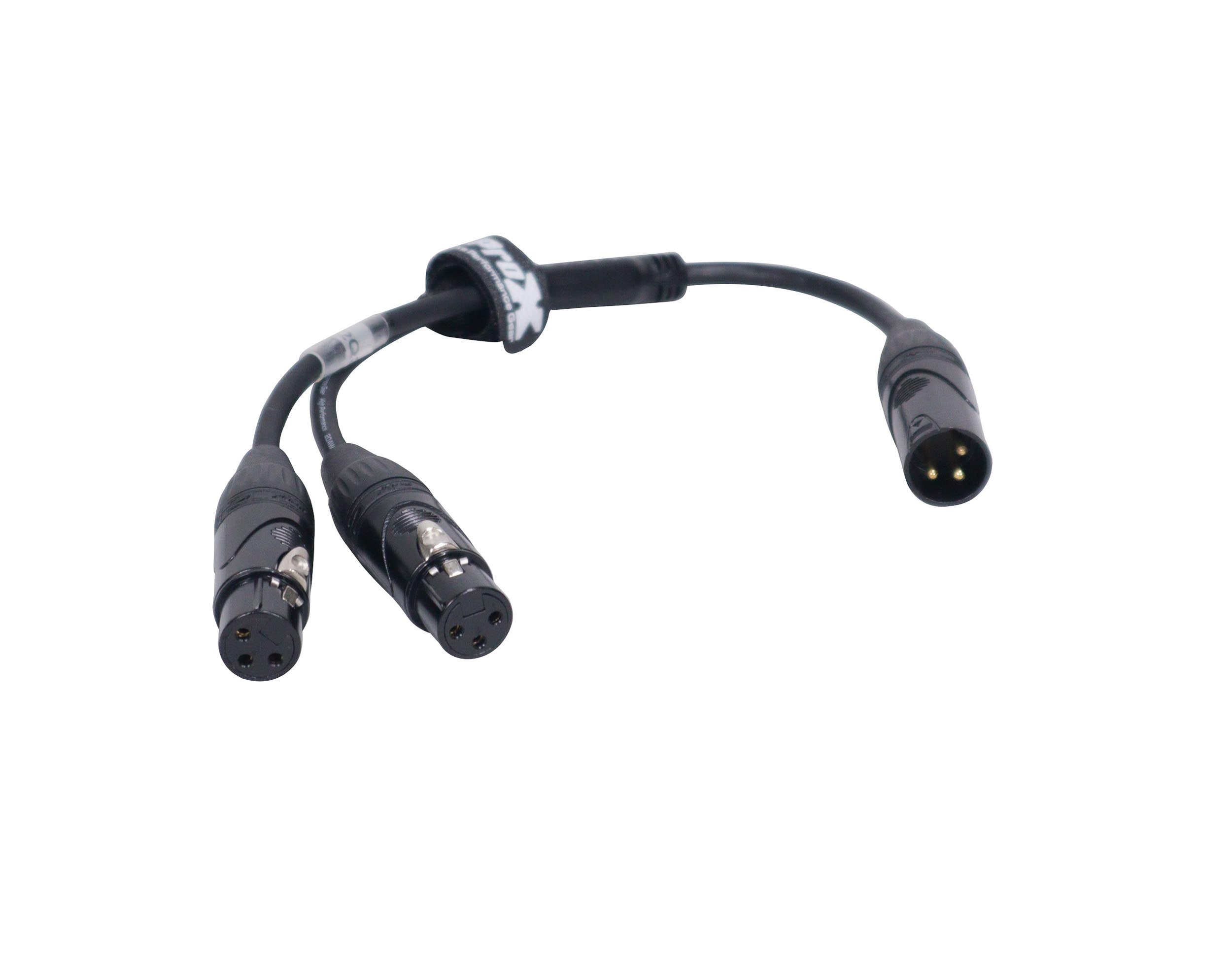 ProX XC-YXM, Balanced XLR-M to Dual XLR-F High Performance Audio Y Cable - 6 Inches by ProX Cases