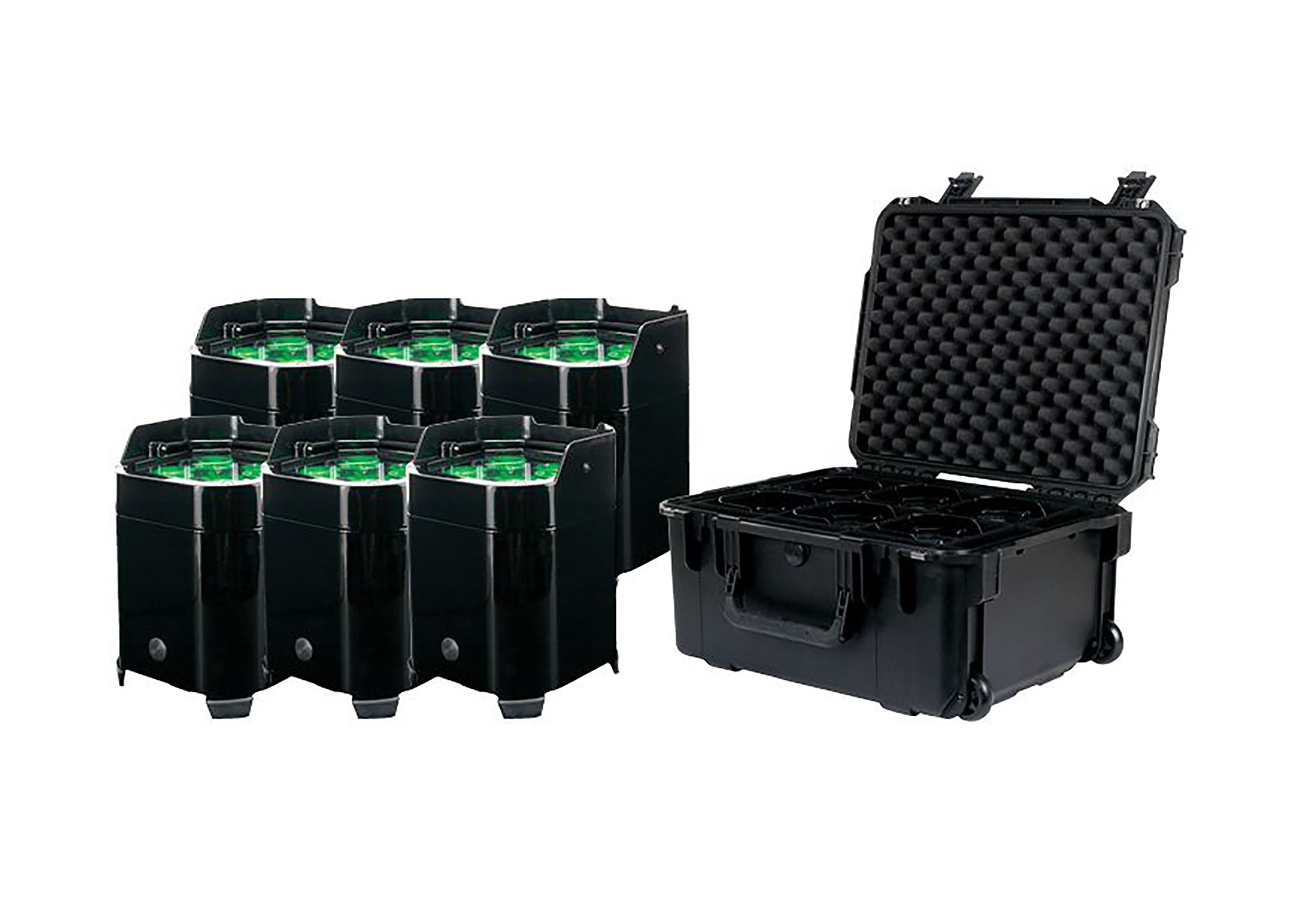 ADJ Element Hex IP PC6 Pak, IP54 Rated Battery Powered LED Par with Waterproof Hard Case - 6 Pack by ADJ
