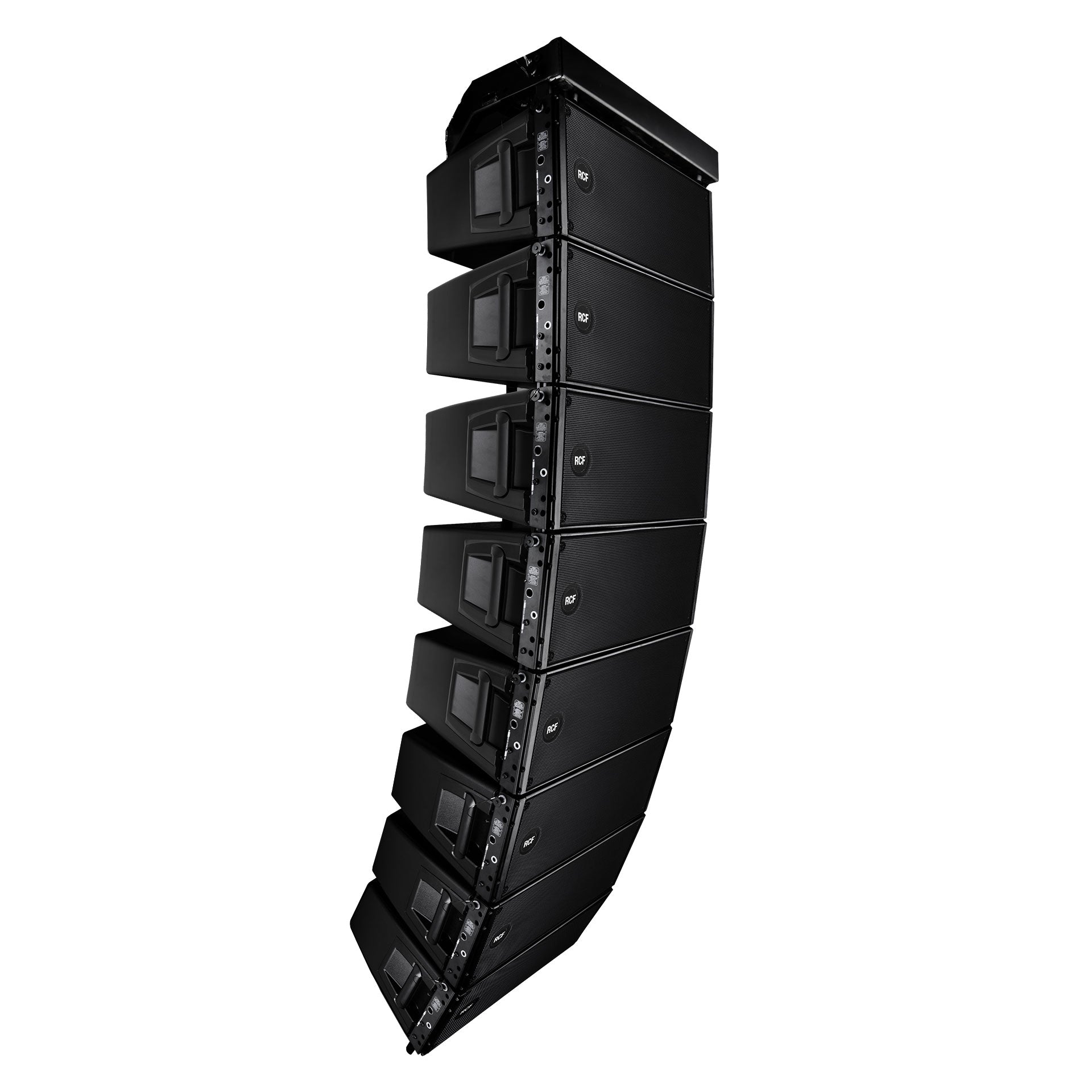 RCF HDL20-A modules flown in a line array hang - Hollywood DJ