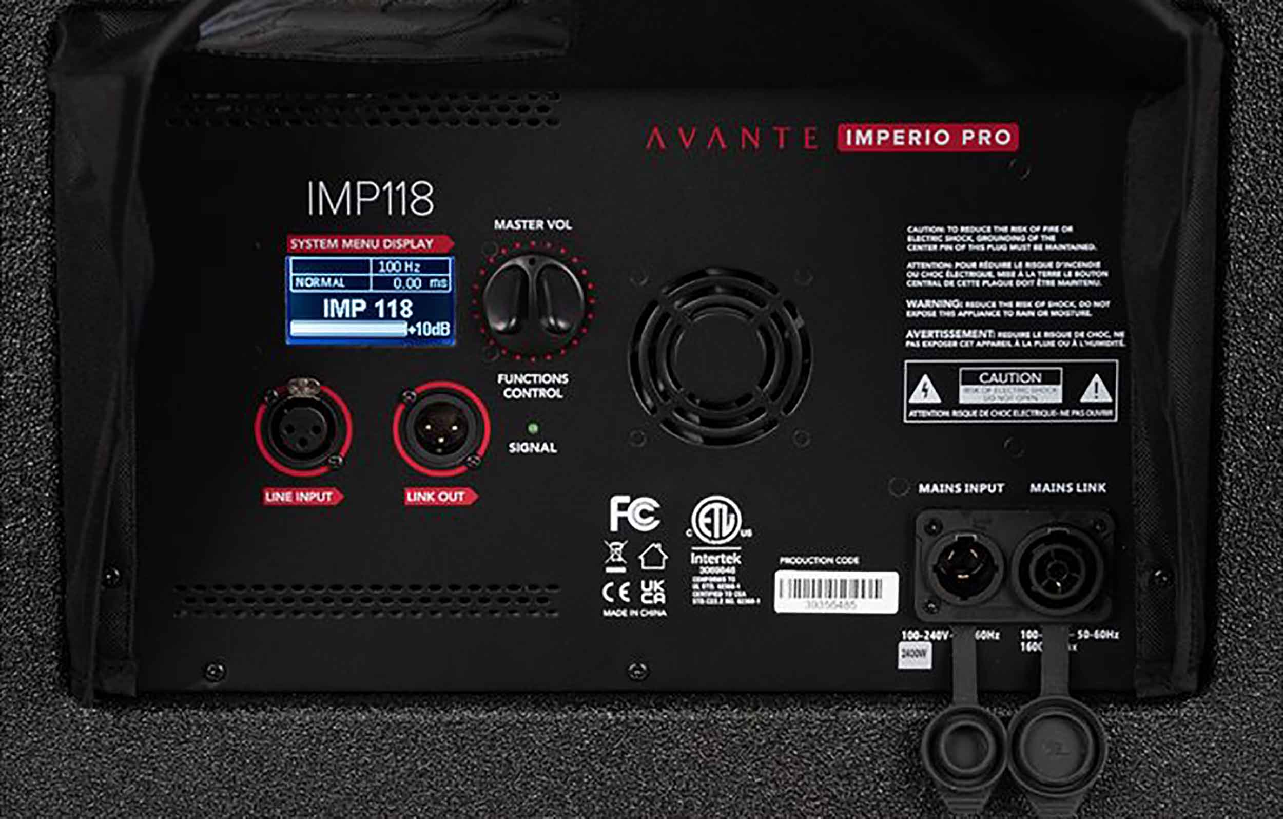 Avante Audio Imperio Pro IMP118, Single 18-Inch Active Subwoofer - Black by Avante Audio