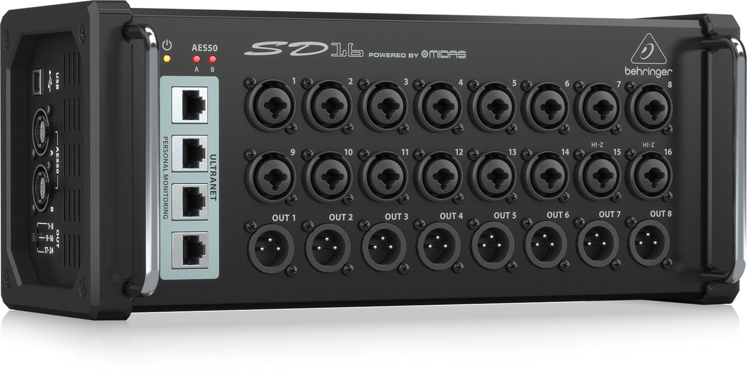 Behringer SD16, 8 Outputs Stage Box with 16 Remote-Controllable Midas Preamps by Behringer
